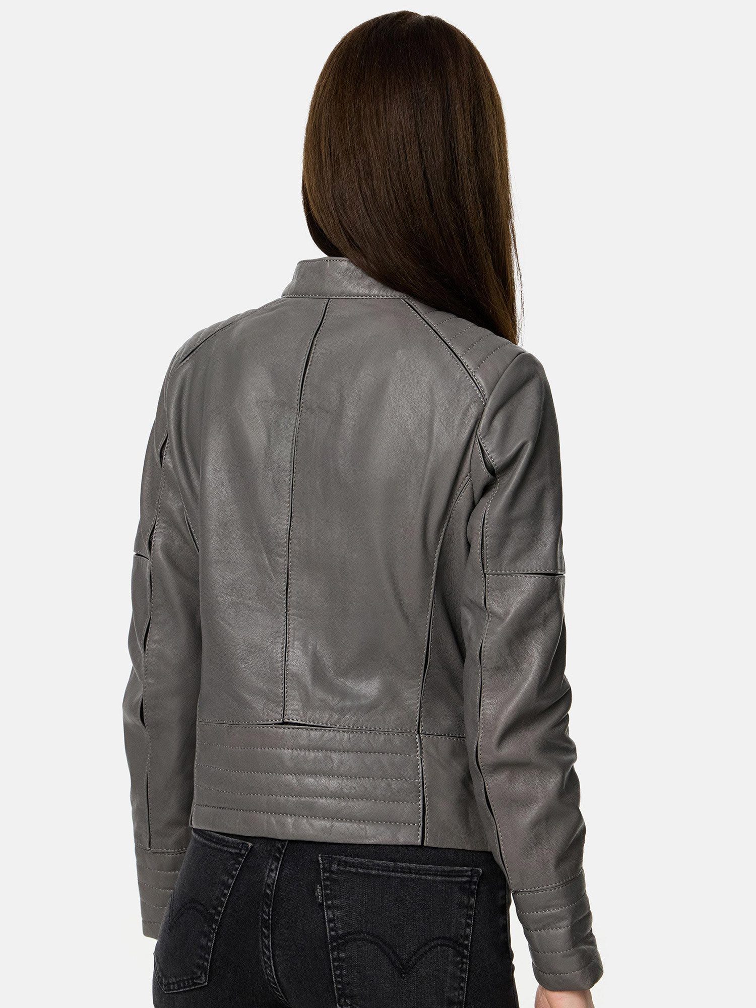 Tazzio Lederjacke F524 moderne & zeitlose Damen Jacke im Biker Look