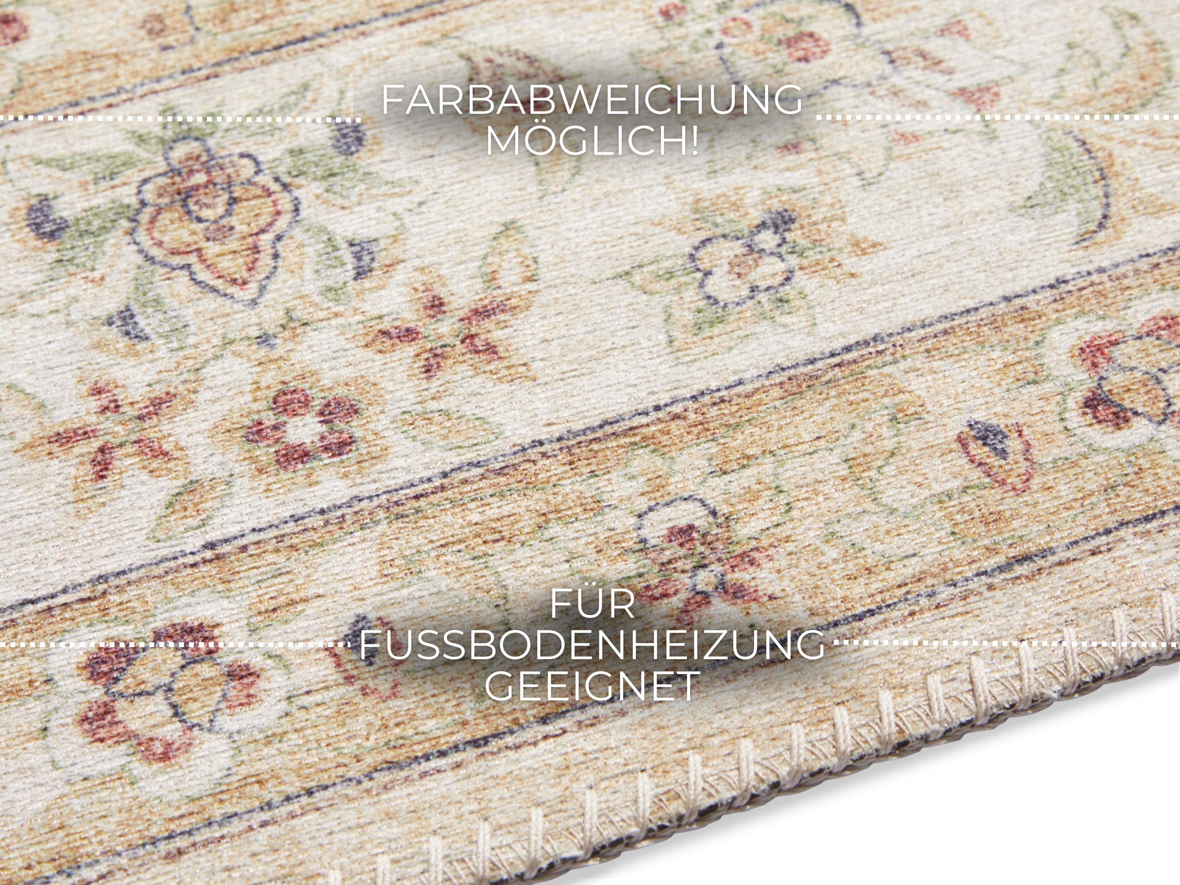 ELLE DECORATION Teppich Nain, rechteckig, Höhe: 7 mm, Orientalisch, Läufer, Kurzflor, Wohnzimmer, Schlafzimmer, Vintage-Look
