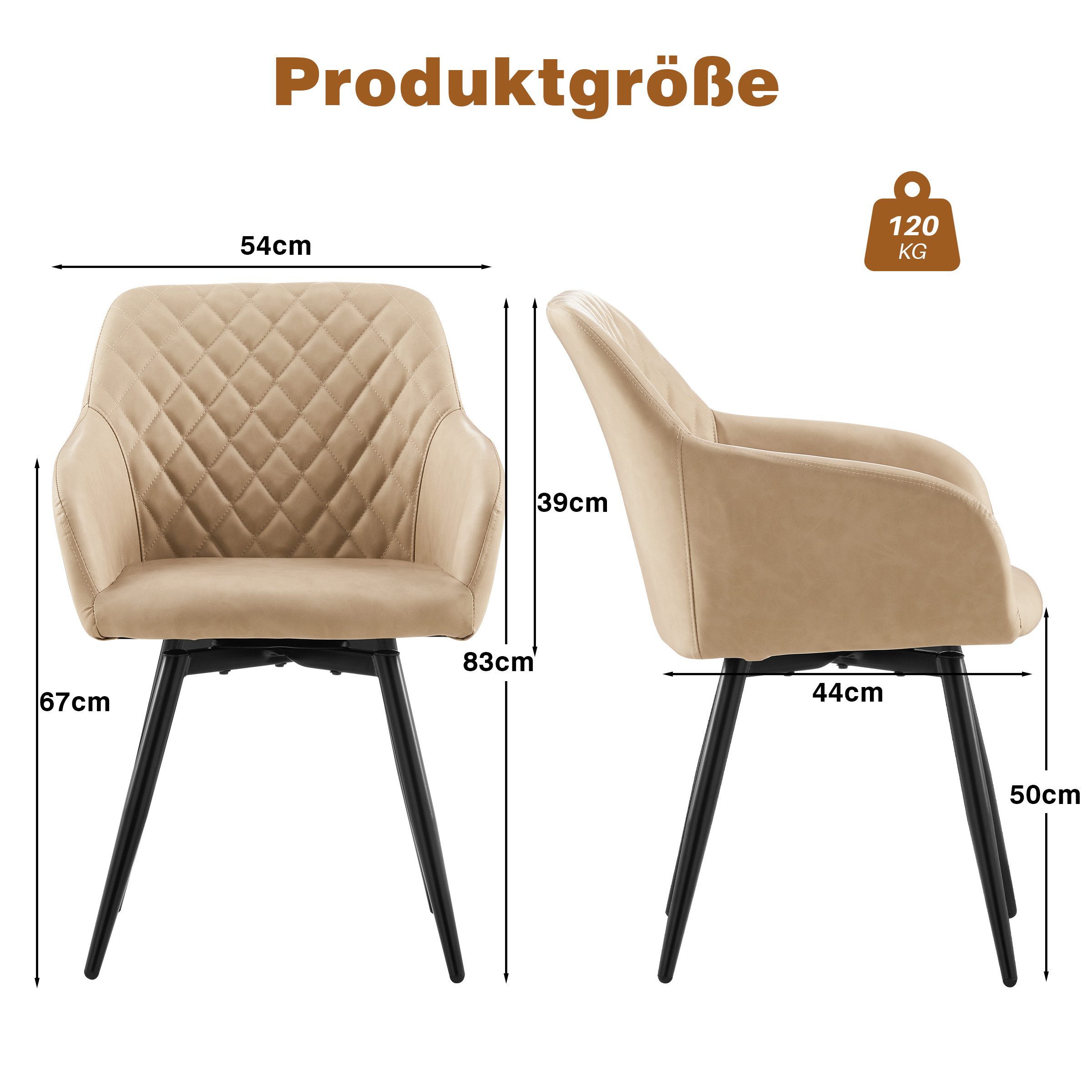 Ofcasa Esszimmerstuhl Drehstuhl (2er Set), Gepolsterter günstig online kaufen