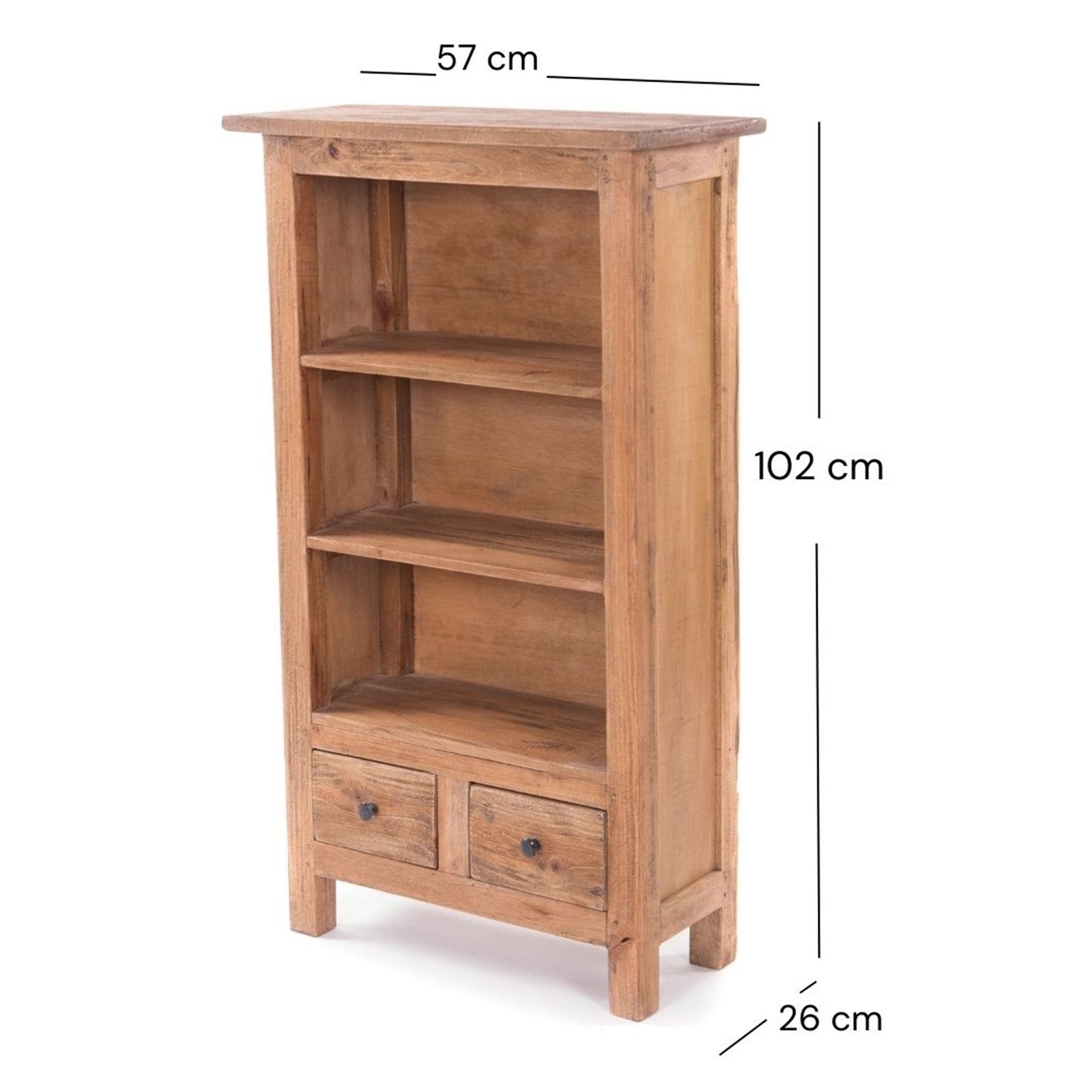 DESIGN DELIGHTS Regal BÜCHERSCHRANK "LIBROS", Altholz massiv Holz, 102 cm, günstig online kaufen