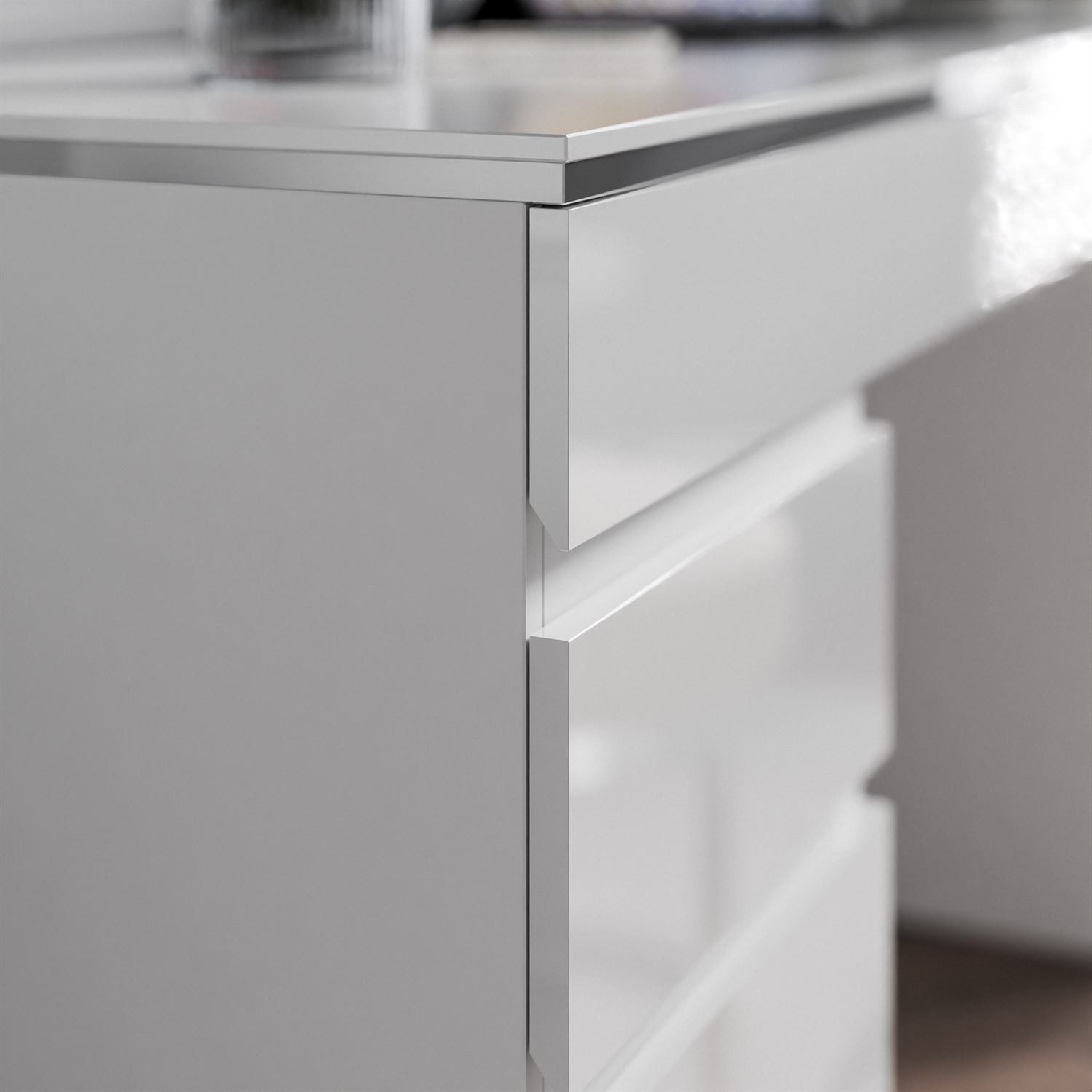 Lookway Schreibtisch AURORA DOUBLE SILVER mit Schubladen (1x Schreibtisch), 156,8x79,2x55 cm – Bild 5 von 5