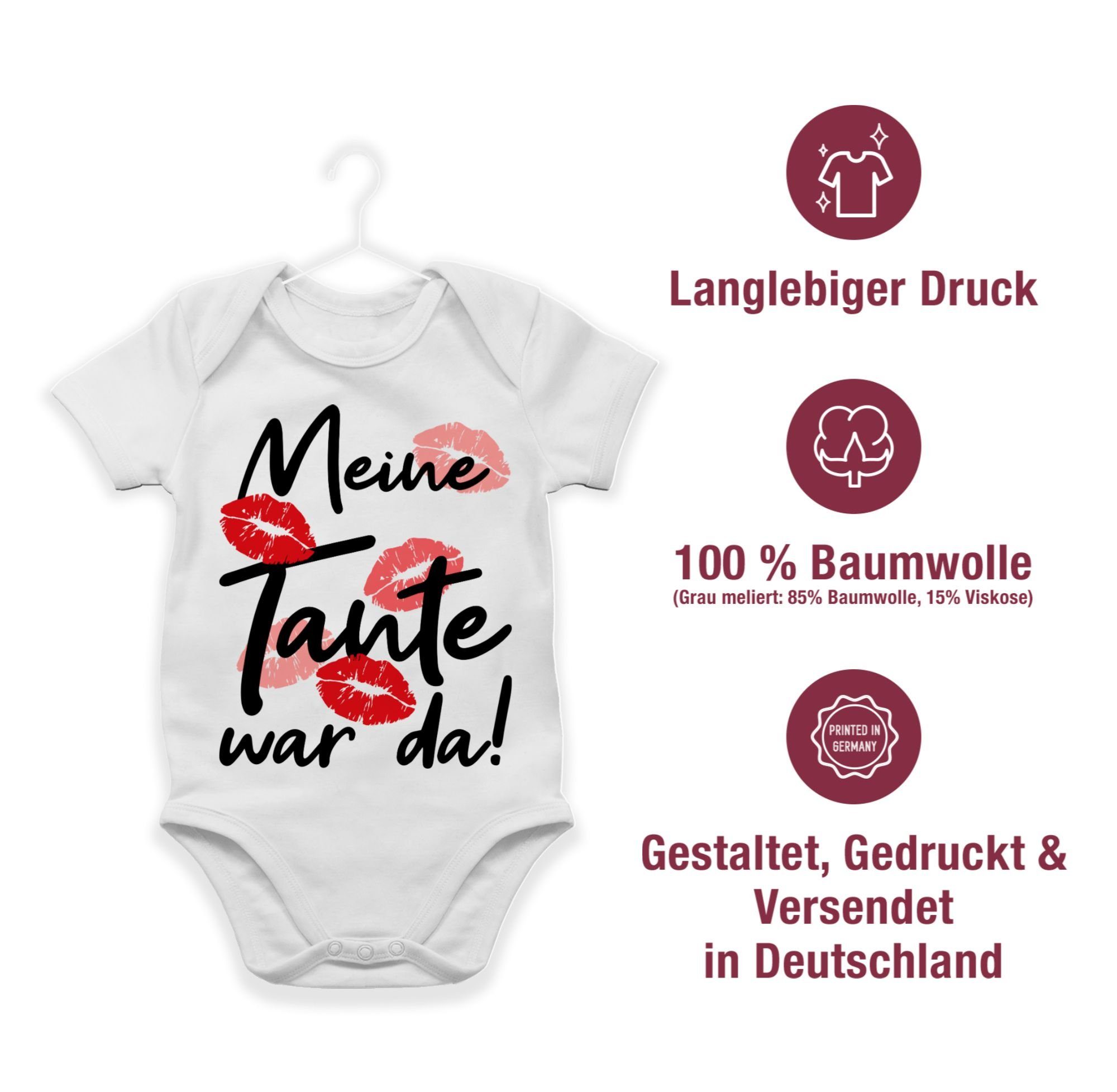 Shirtracer Shirtbody Meine & Tante - war Weiß 1 Junge Baby Mädchen Strampler schwarz da