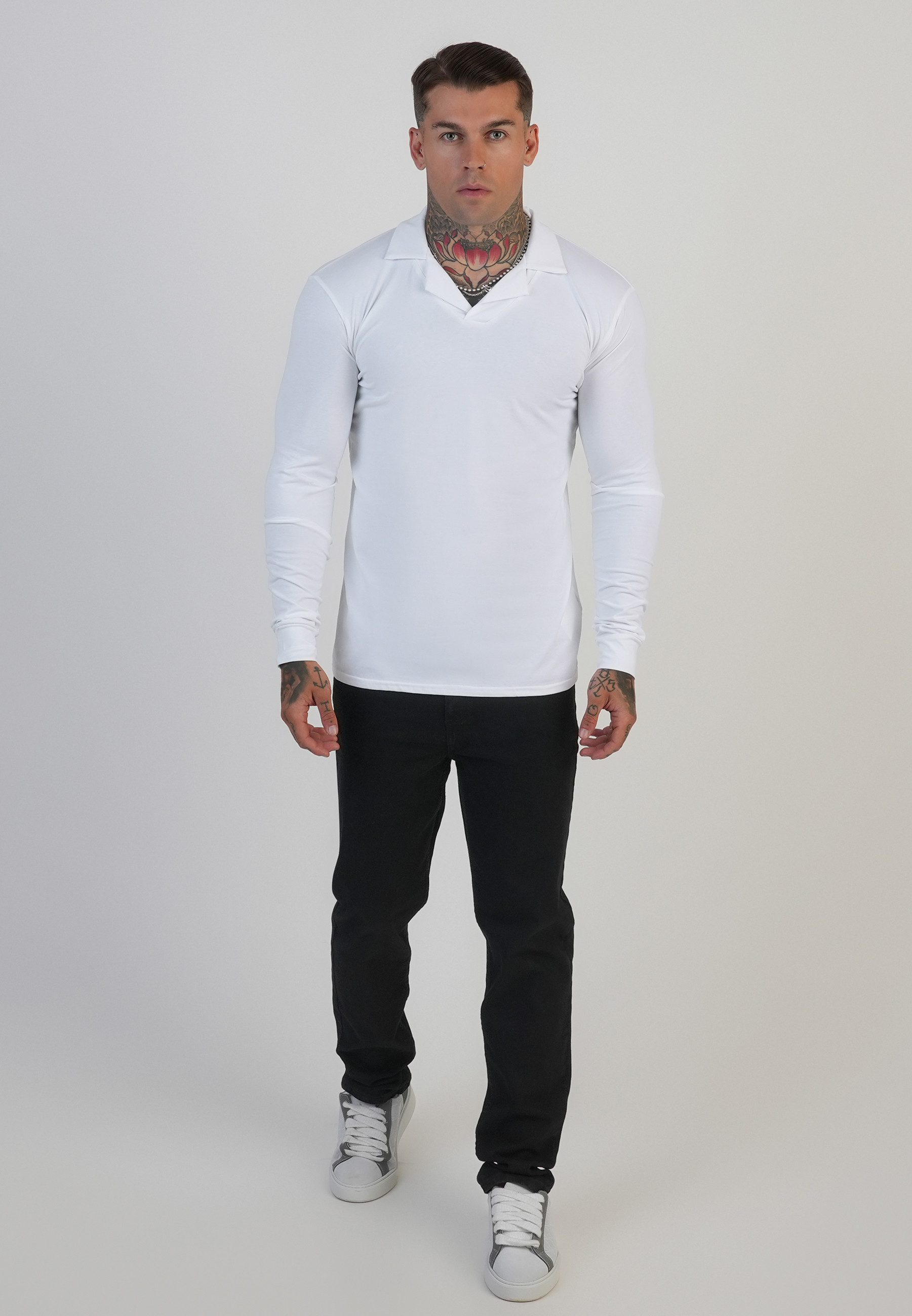 Siksilk T-Shirt SikSilk Herren LS Revere Polo T-Shirt