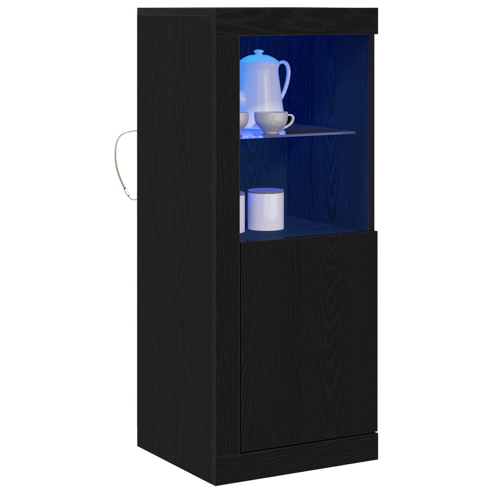 vidaXL Sideboard Sideboard mit LED-Leuchten Schwarz günstig online kaufen