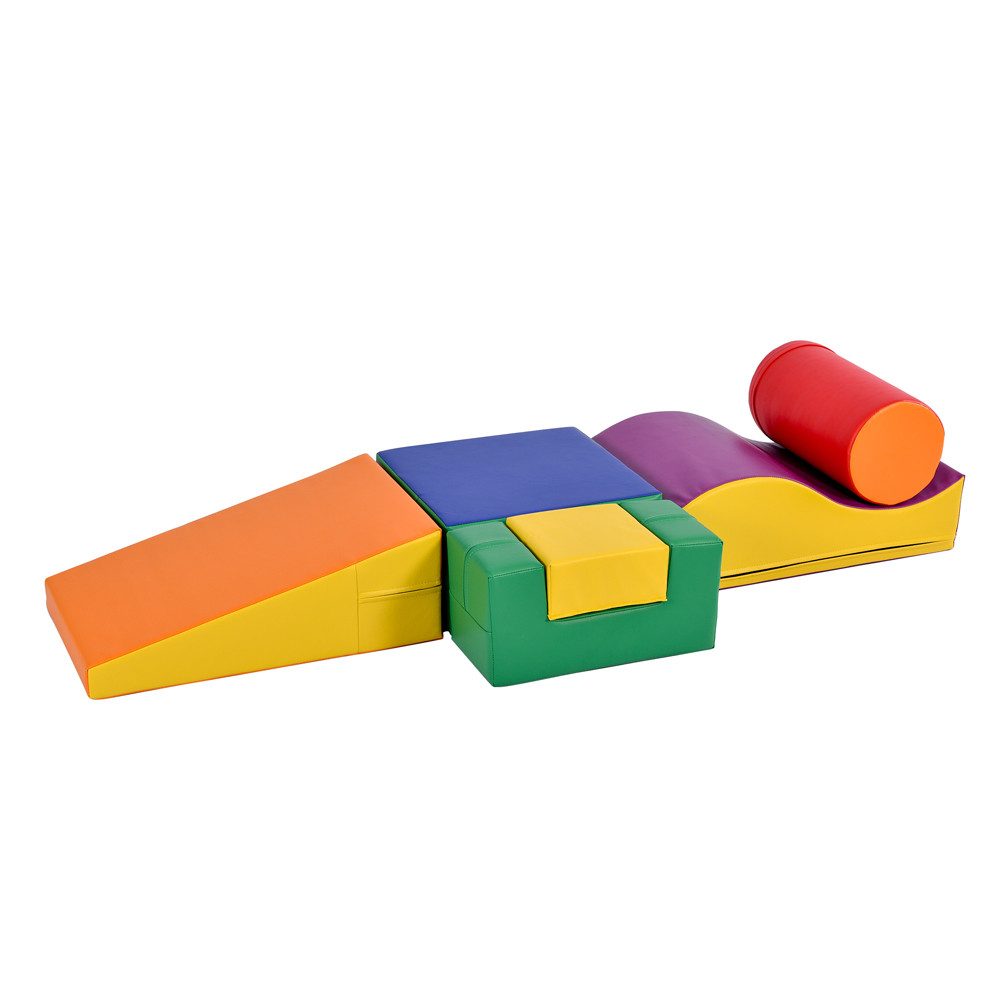 HT 6 TLG Riesenbausteine zum Toben,Klettern,Treppe,Rutsche Spielbauklötze, (im Vorschulalter & Babys Softbausteine), Spielzeug zum Klettern,Rutschen und Krabbeln,bunt
