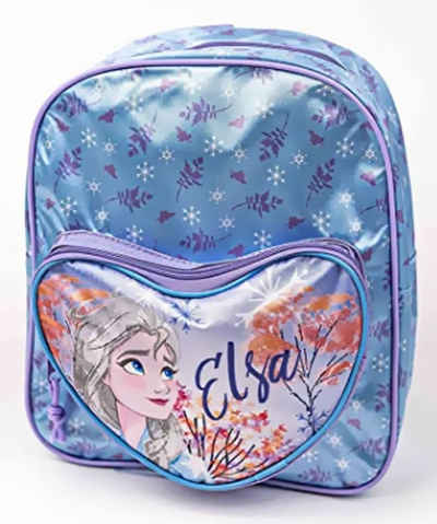 Disney Frozen Kinderrucksack Die Eiskönigin FROZEN völlig unverfroren ELSA Mädchen Rucksack hellblau Satin für Kita, Sport, Schule