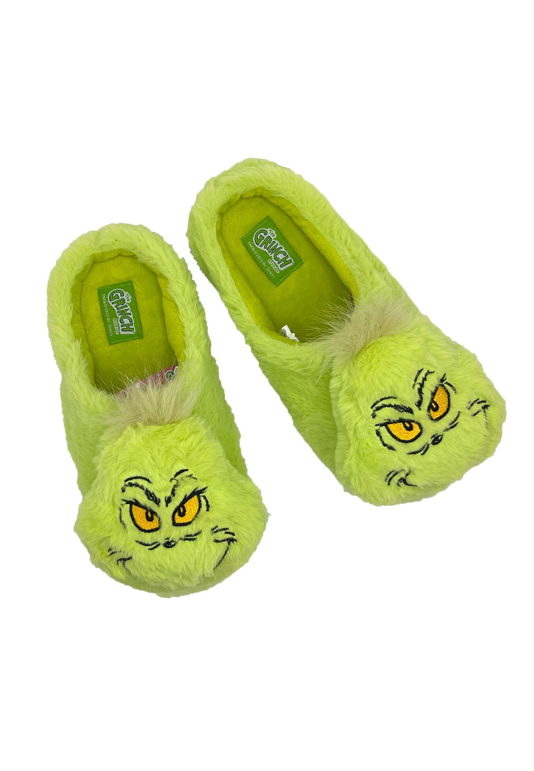 ONOMATO! Grinch Hausschuhe 3D Plüsch Pantoffeln mit fester Sohle Plüsch Hausschuhe – Bild 5 von 5