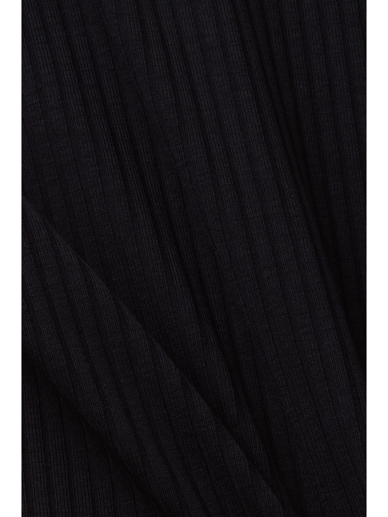 Esprit mit T-Shirt Geripptes Rüschensaum by BLACK edc T-Shirt (1-tlg)