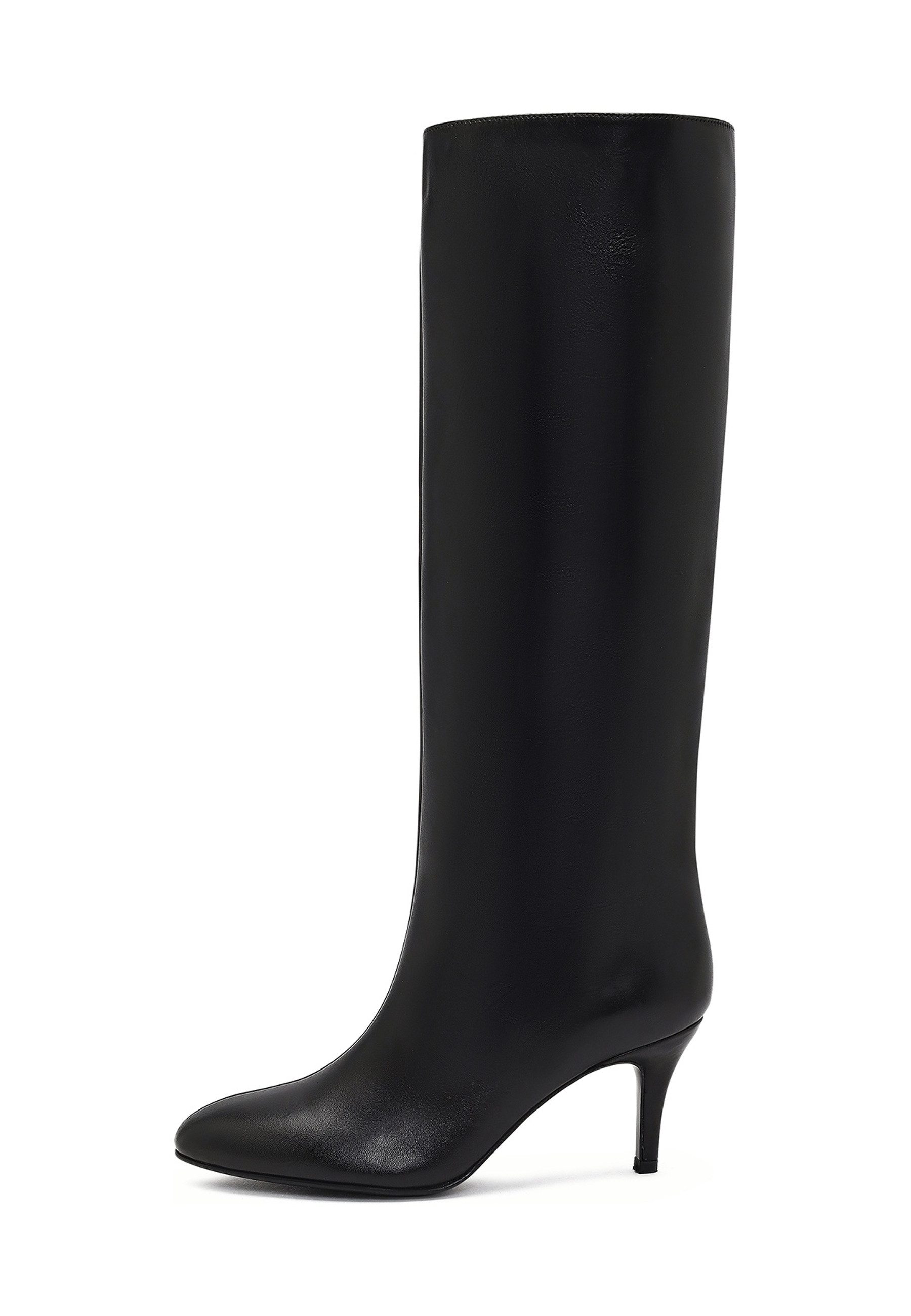 Derimod Kniehohe Lederstiefel Mit Kitten-Heel Bootsschuh