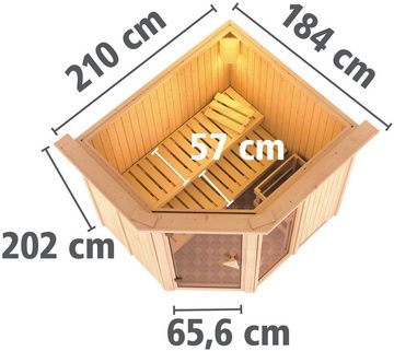 Karibu Sauna Frigga 2, BxTxH: 210 x 184 x 202 cm, 68 mm, (Set) ohne Ofen