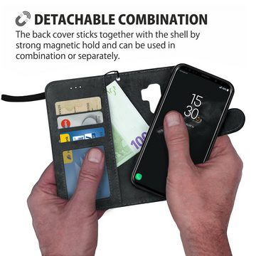 MyGadget Handyhülle Flip Case Klapphülle für Samsung Galaxy S9 Plus, Magnetische Hülle aus Kunstleder Klapphülle Kartenfach Schutzhülle