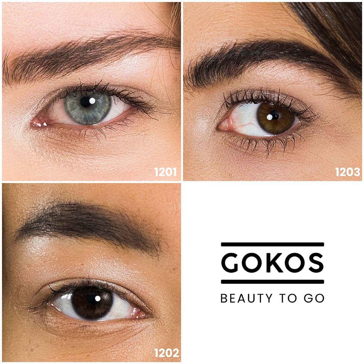 Gokos Augenbrauen-Kosmetika GOKOS mit Powder: - weiß Highlighter, tiefes, ein ein dark walnuß-dunkles 1202 einem Braun Hauch seidig-schimmernder BrowLighter Brow Rosé. .Highlighter