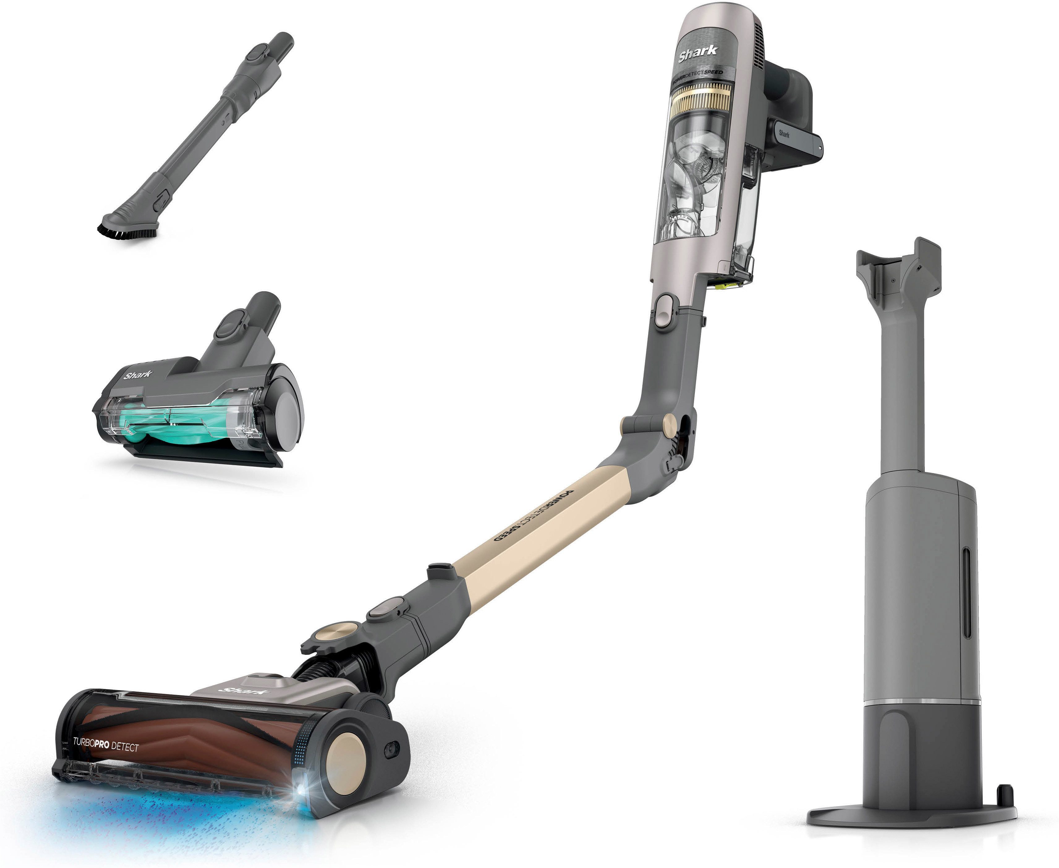 Shark Akku-Hand-und Stielstaubsauger Shark PowerDetect Speed Luxe Collection Clean & Empty, 4 POWERDETECT-TECHNOLOGIEN, Selbstentleerende Ladestation