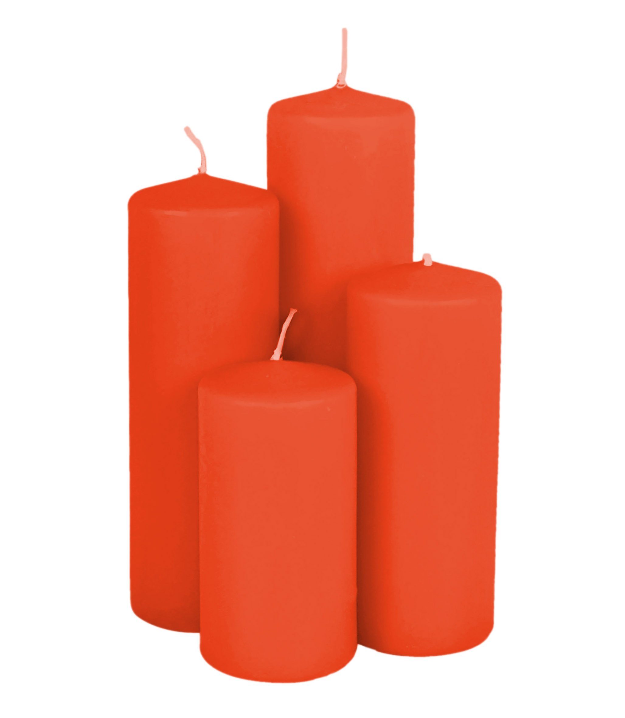 Spetebo LED-Kerze Echtwachs Stumpenkerzen 4er Set - bordeaux rot (Set, 4-tlg)