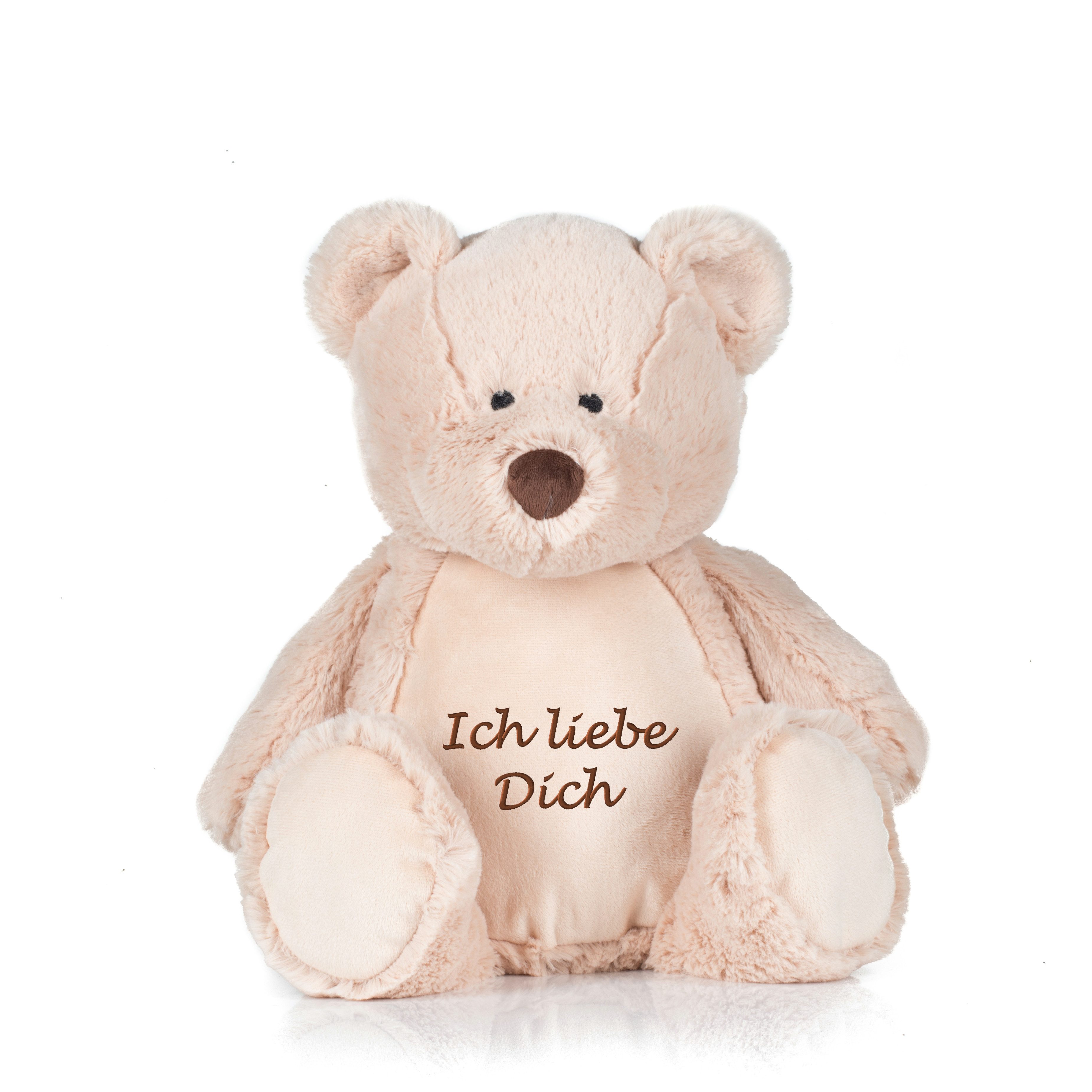 Schnoschi Kuscheltier Plüschtier hochwertig mit "Ich liebe Dich" bestickt, Stickerei mit Ich liebe Dich