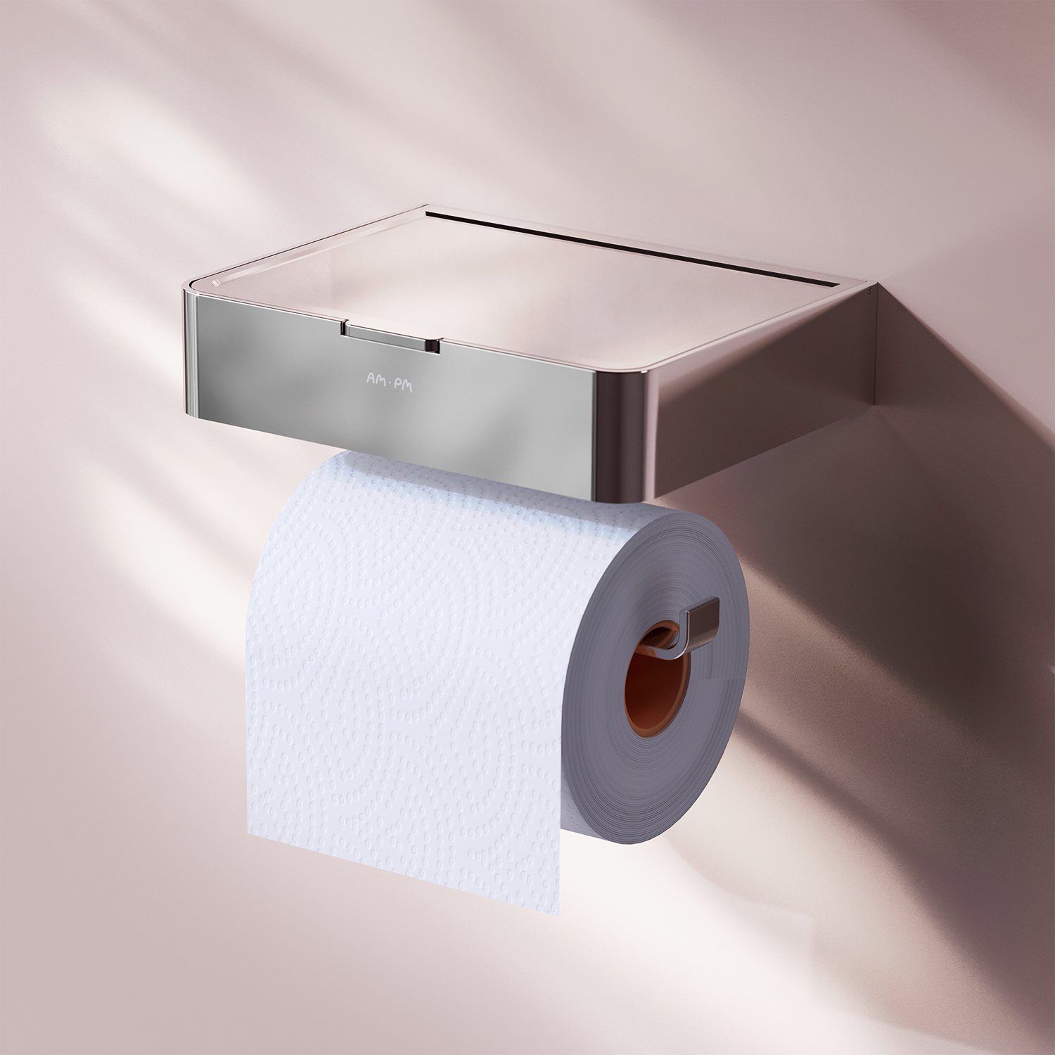 AM.PM Toilettenpapierhalter Inspire langlebige Chrom mit Ablagefach,rost und für 2.0, Haltbarkeit korrosionsbeständig