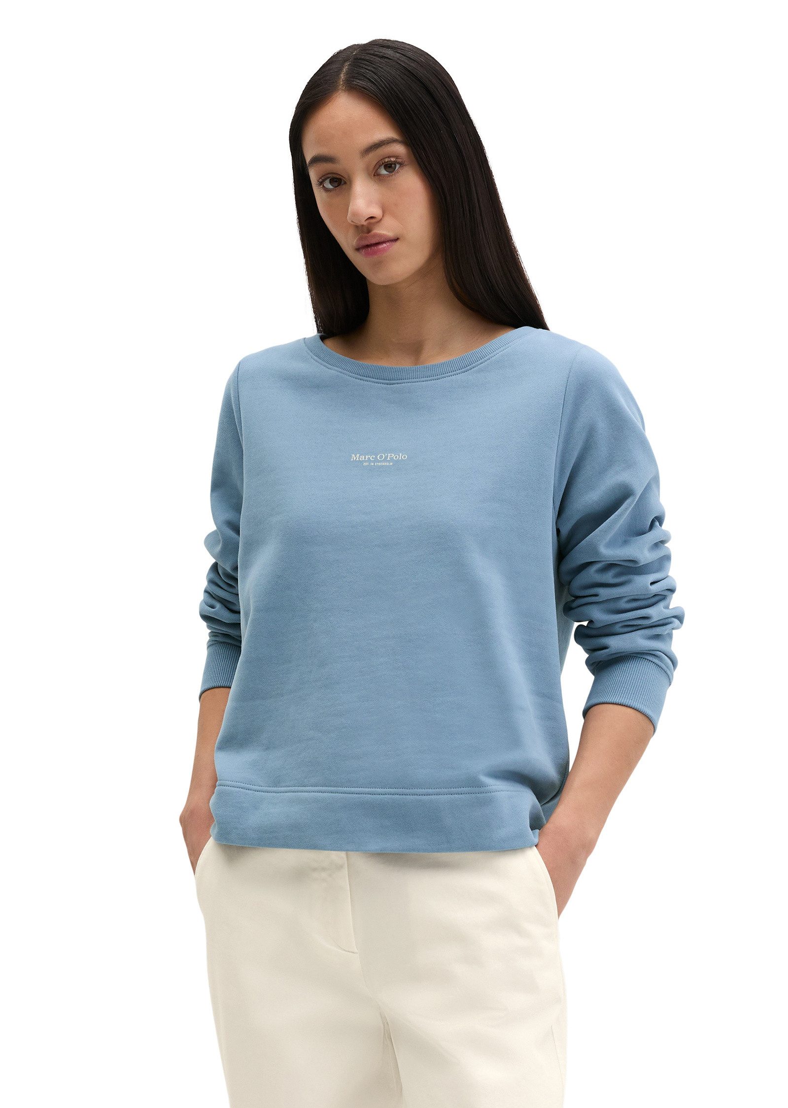 Marc O'Polo Sweatshirt mit gepeachter Oberfläche günstig online kaufen