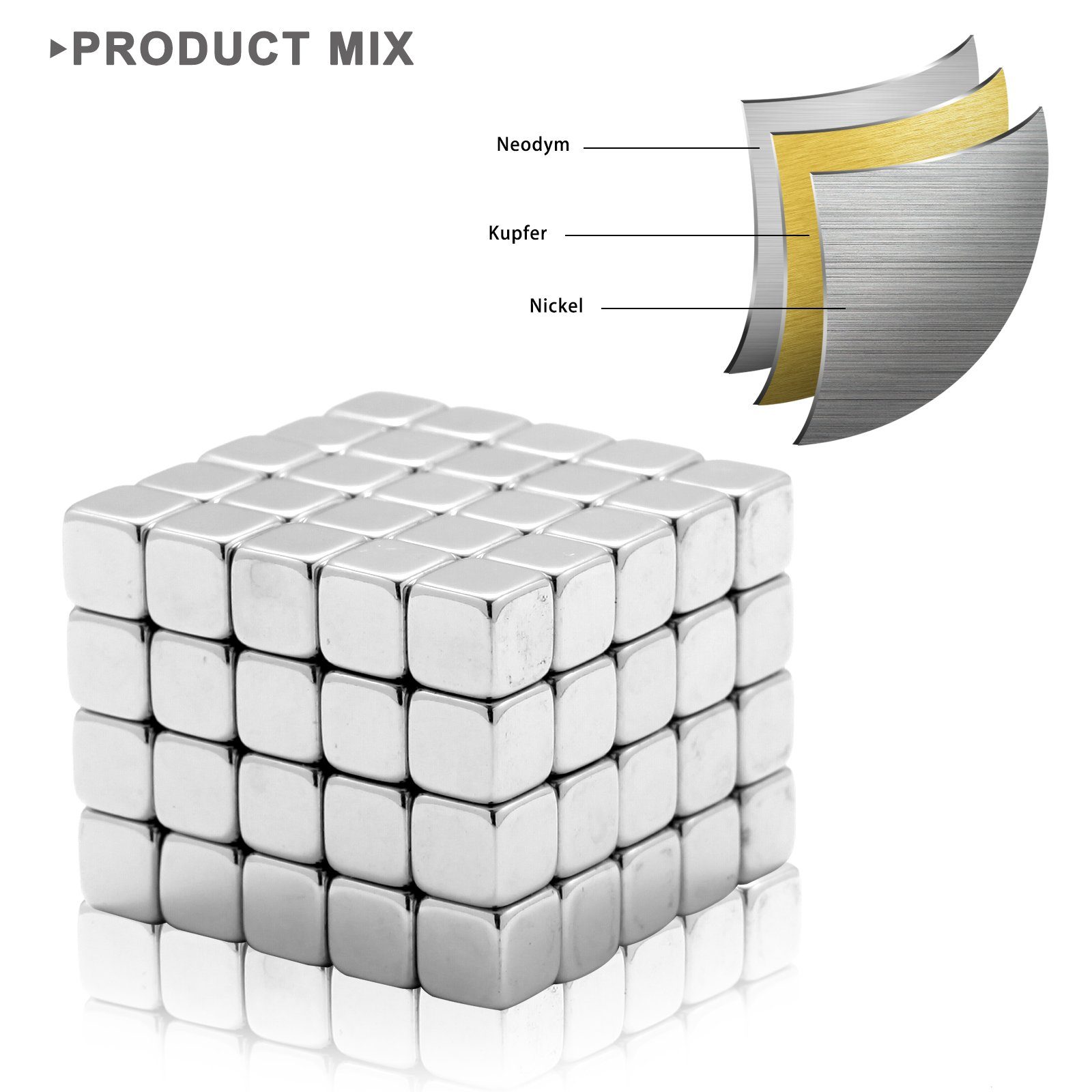100x Würfel Cube Neodym Magnete Pinnwand Whiteboard Büro 5 x 5 x 5 mm 