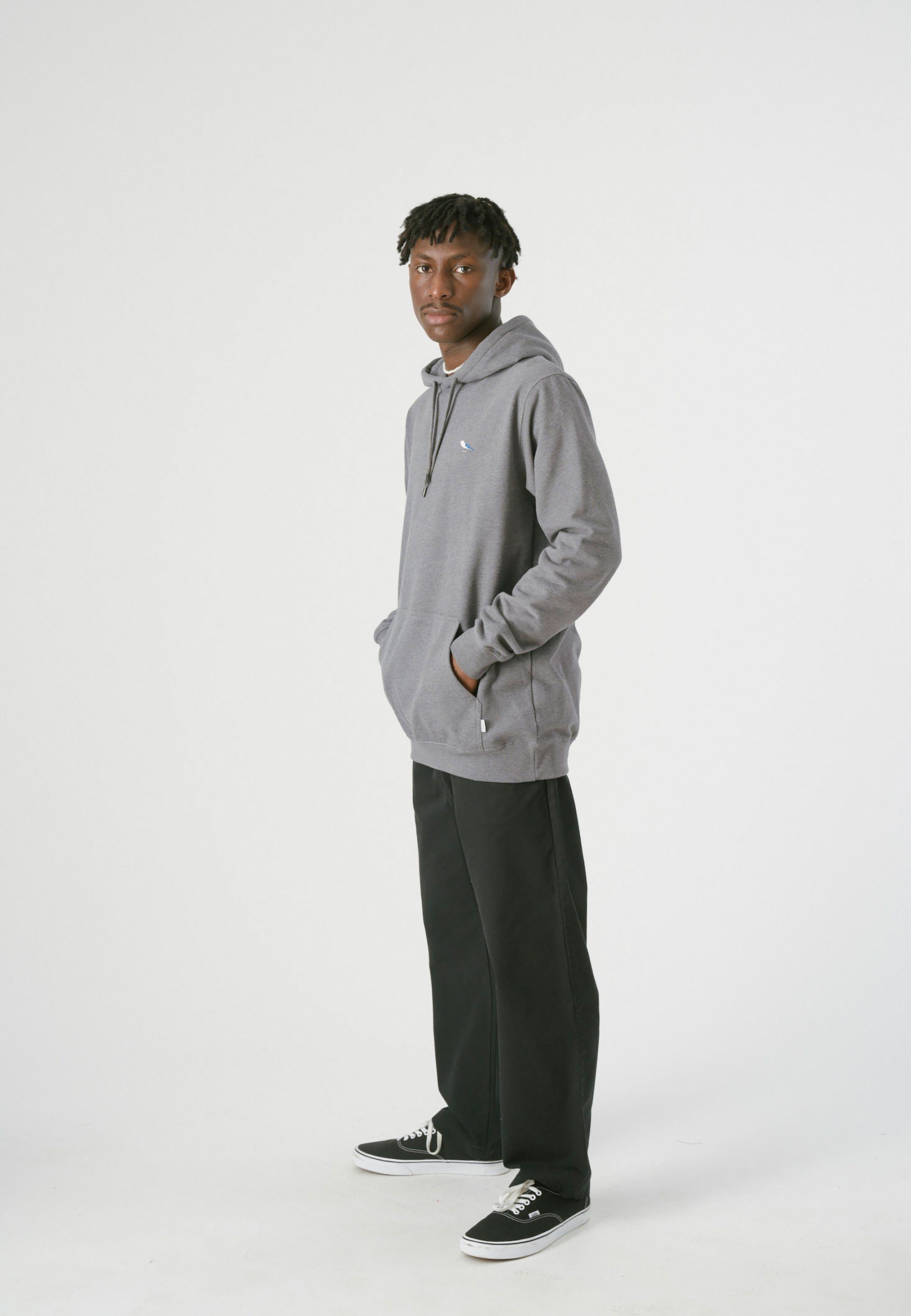 Gull Hooded (1-tlg) Design Cleptomanicx im Kapuzensweatshirt 2 dunkelgrau klassischen Embro