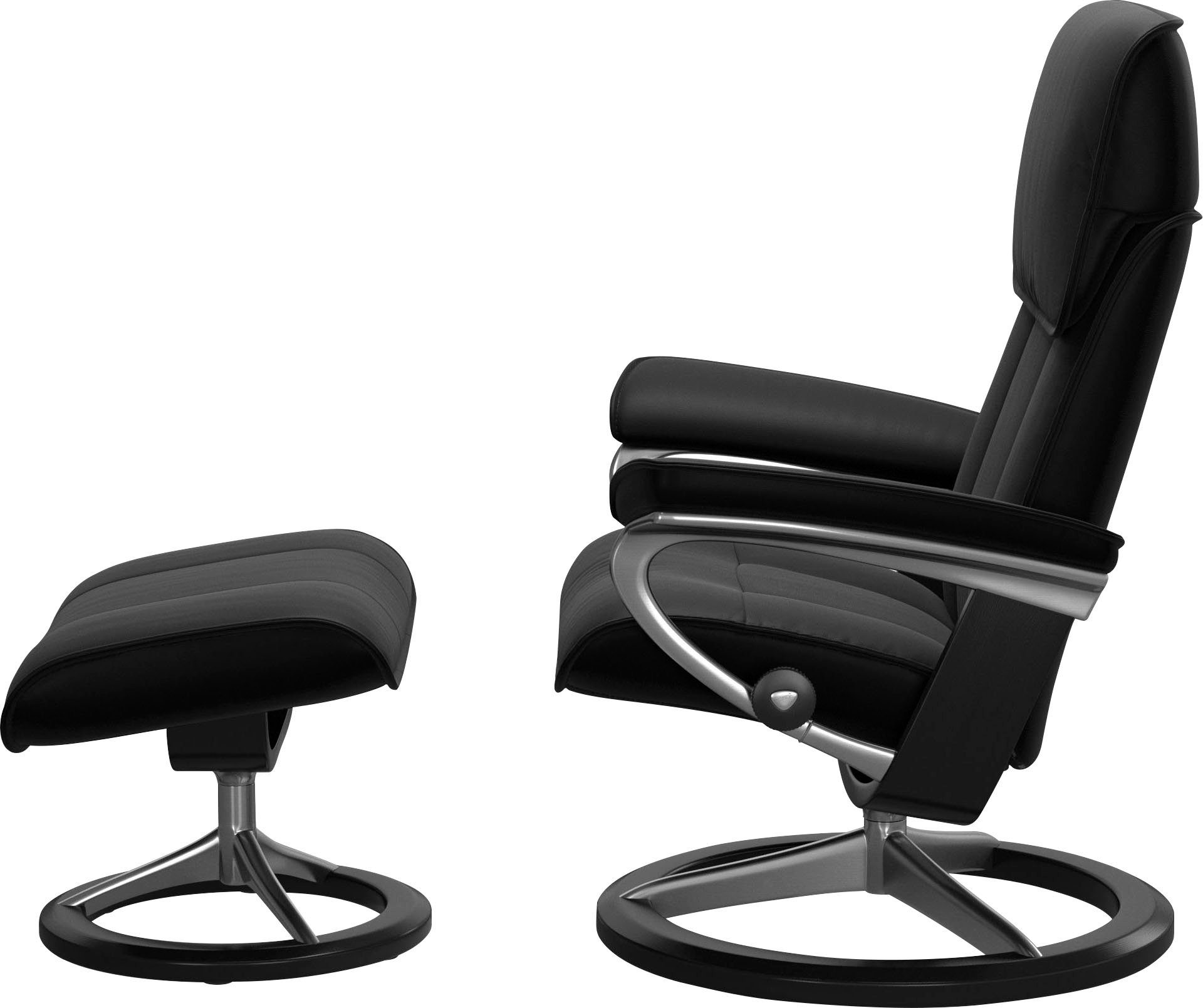 Stressless® Relaxsessel Admiral (Set, Relaxsessel inkl. Hocker), mit Signature Base, Größe M & L, Gestell Schwarz