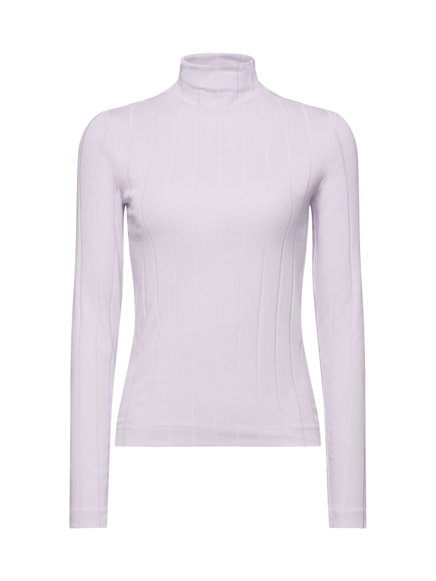 edc by Esprit geripptem Rollkragenoberteil aus Jersey Langarmshirt LAVENDER (1-tlg)