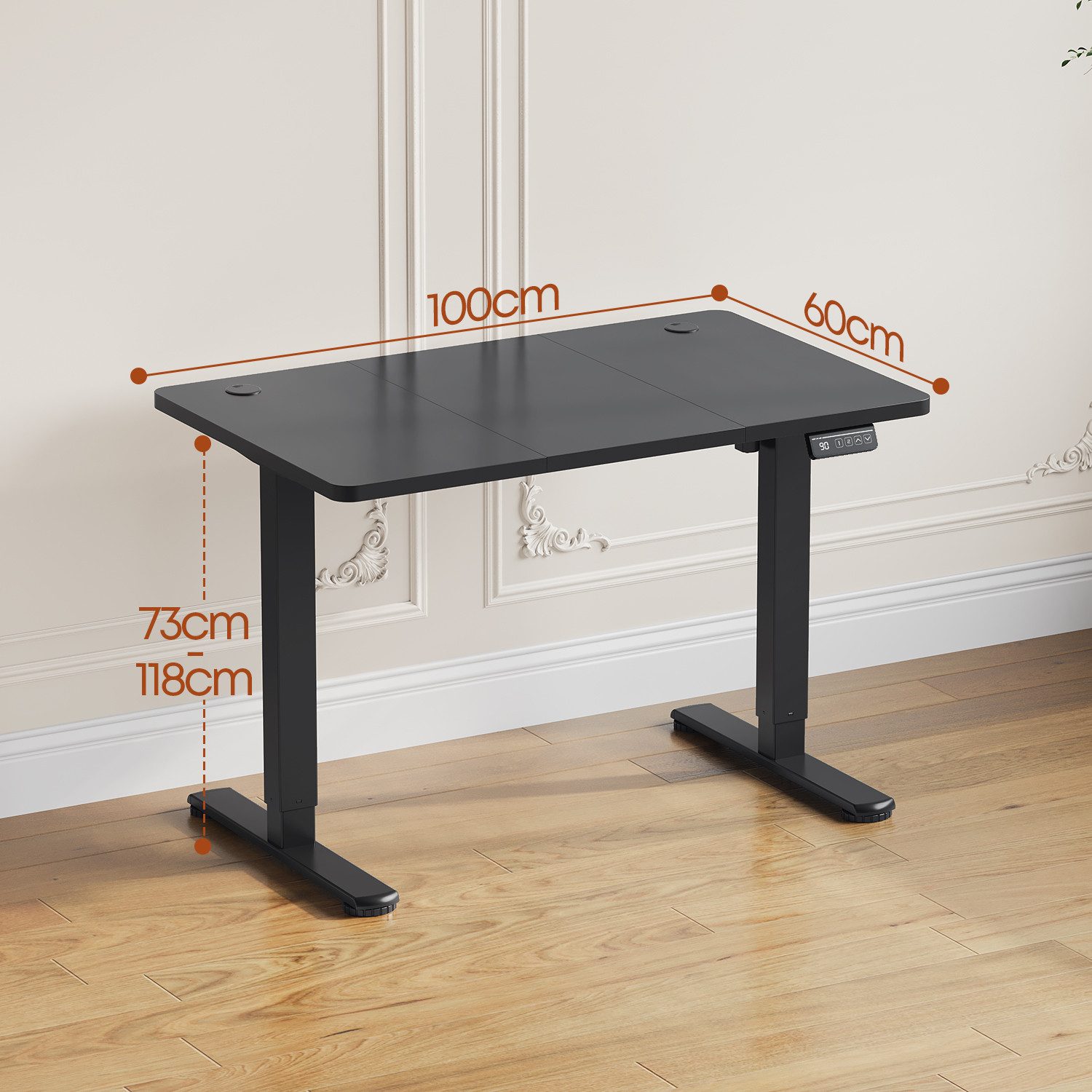 HOMALL Schreibtisch Höhenverstellbar elektrischer Memory-Funktion 100/120/140/160/180cm (Zweistufige Hohenverstellung Ergonomischer Kopfhorerhaken und Kabelhalterung)
