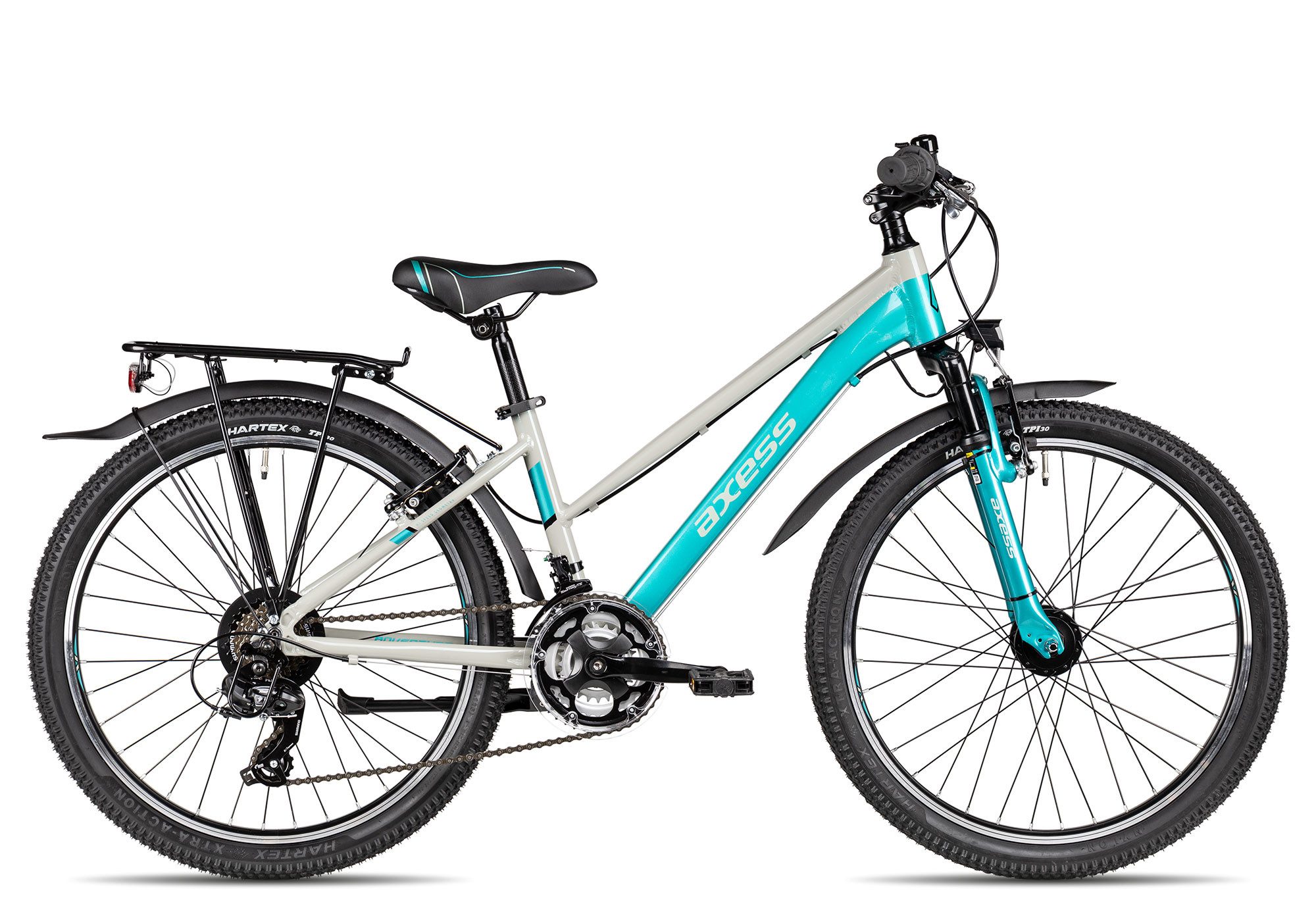 Axess Kinderfahrrad Adventure 18 24 Trapez, 18 Gang Shimano Tourney 18 Schaltwerk, Kettenschaltung, Shimano Tourney 18 blau