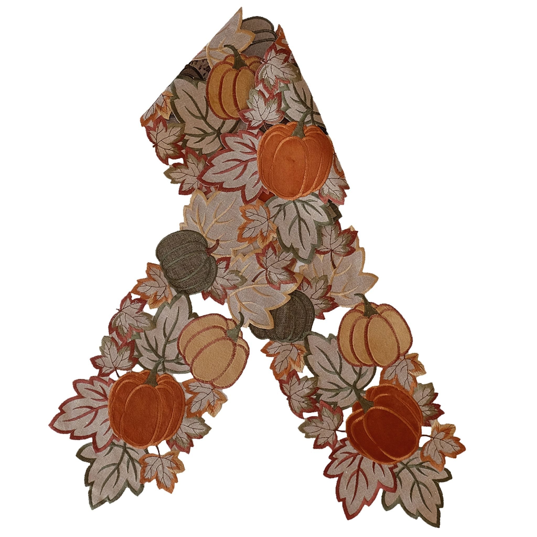 matches21 HOME & HOBBY Tischdecke Tischläufer Herbst 20 x 160 cm Band spitz elegant mit Kürbis-Motiv (1-tlg), Tischdeko für Küche & Tisch