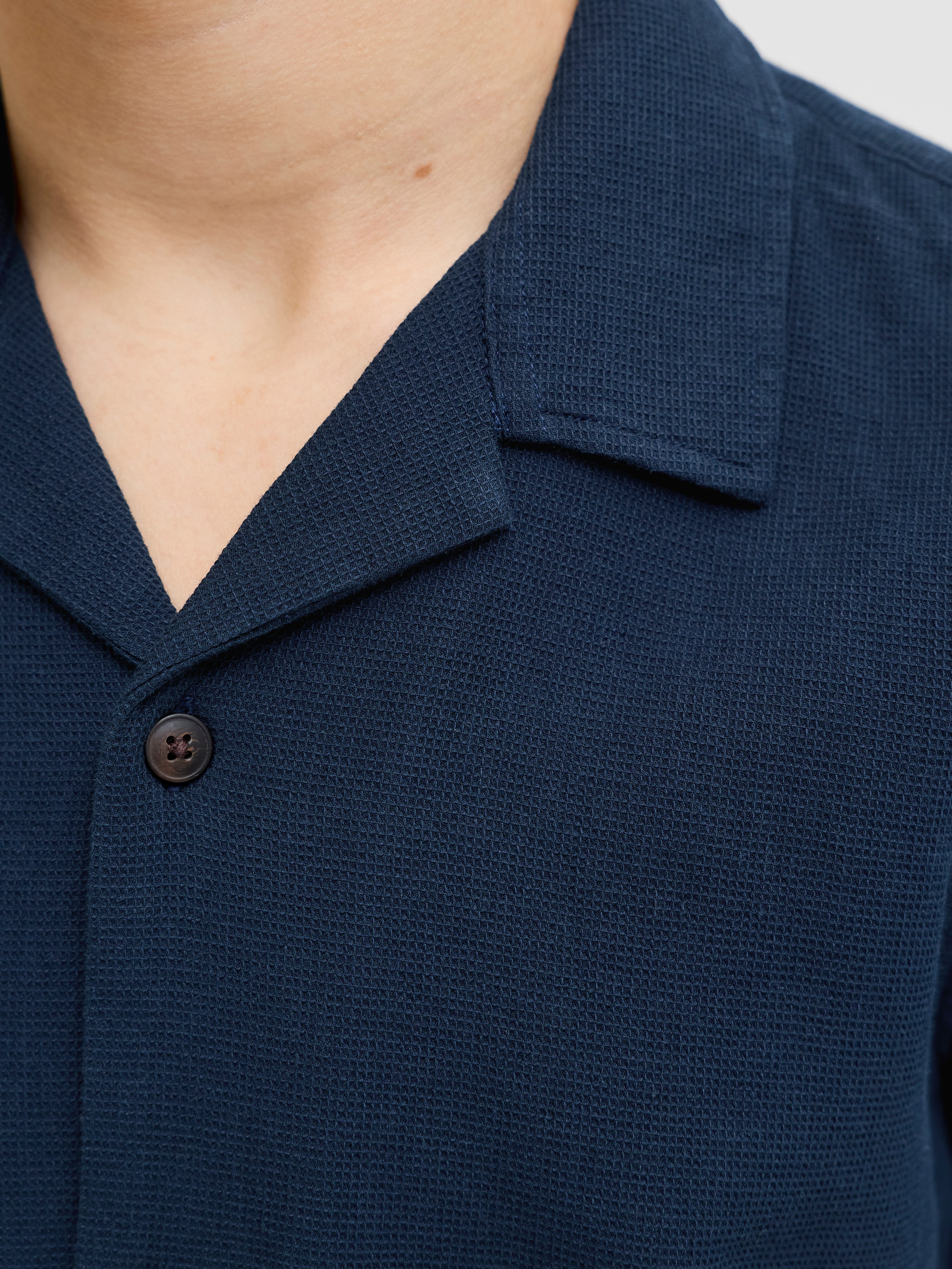 Jack & Jones Junior Kurzarmhemd JJGLOBAL WAFFLE RESORT SHIRT SS JNR Baumwolle, locker geschnitten