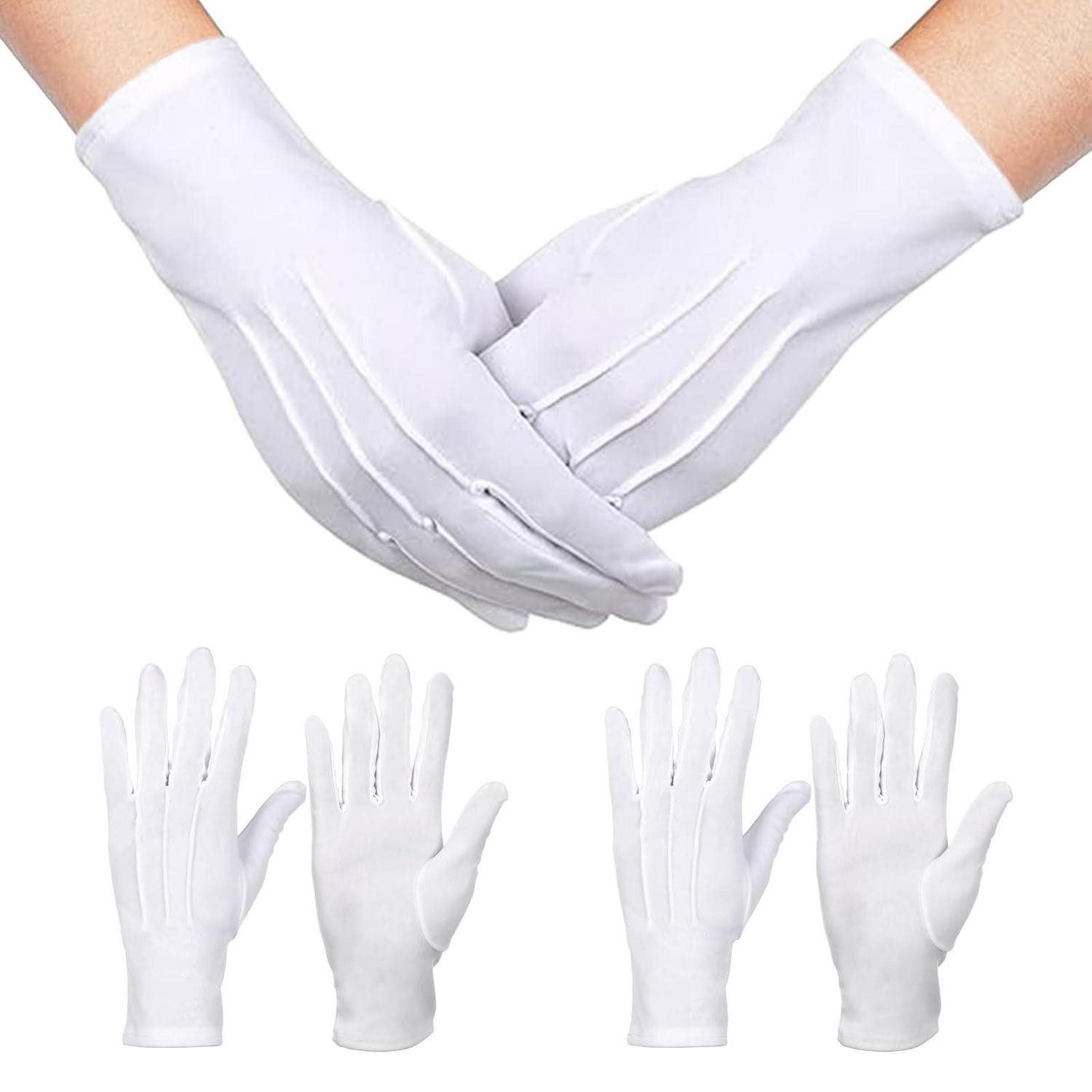 LuxusKollektion Abendhandschuhe Handschuhe 3-Rippig Weiß Ceremonie (3-St)