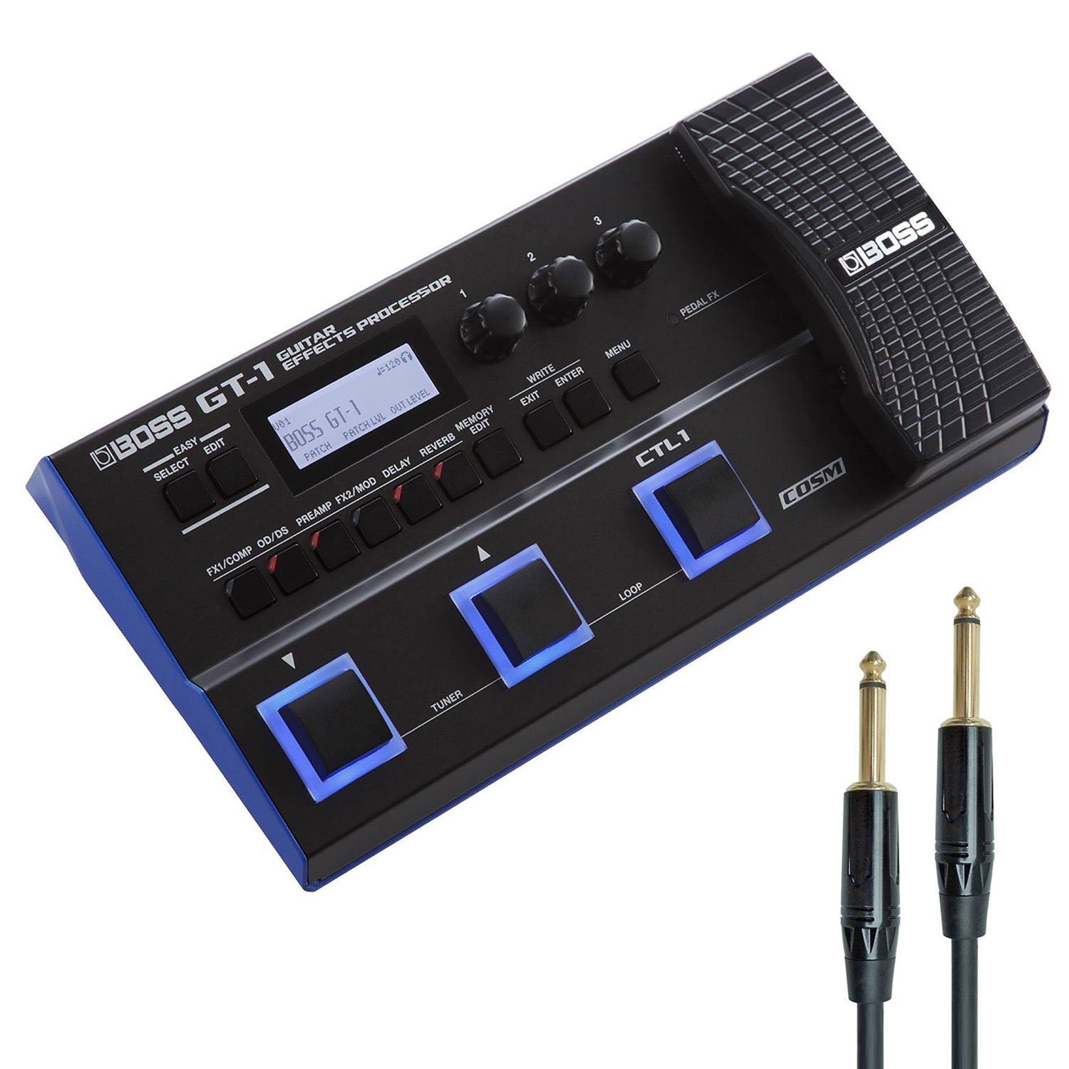 Boss by Roland E-Gitarre Boss GT-1 Multi-Effektgerät für Gitarre mit Kabel, Effektgerät, Effektgerät