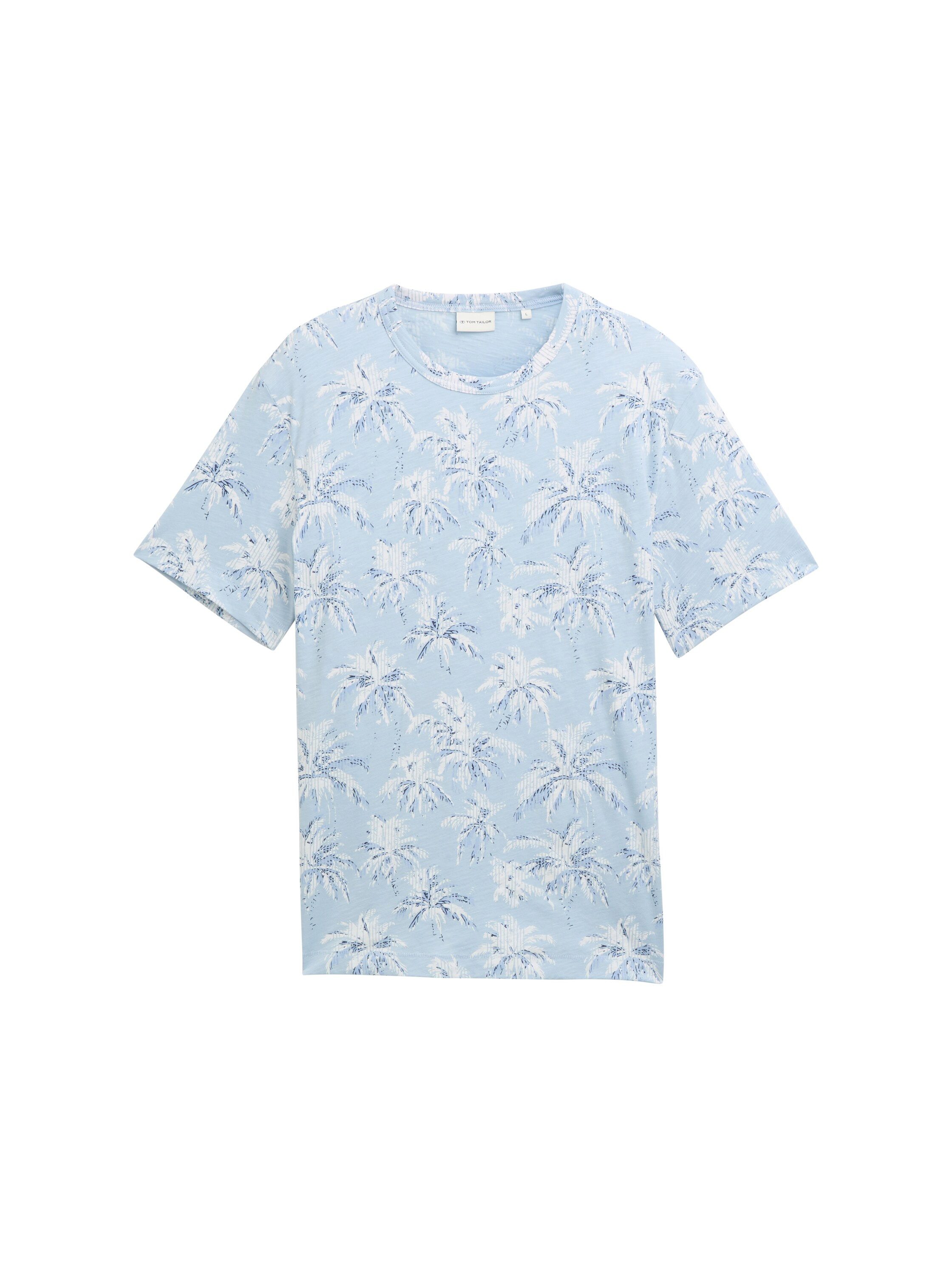 TOM TAILOR T-Shirt mit All-Over Palmen günstig online kaufen