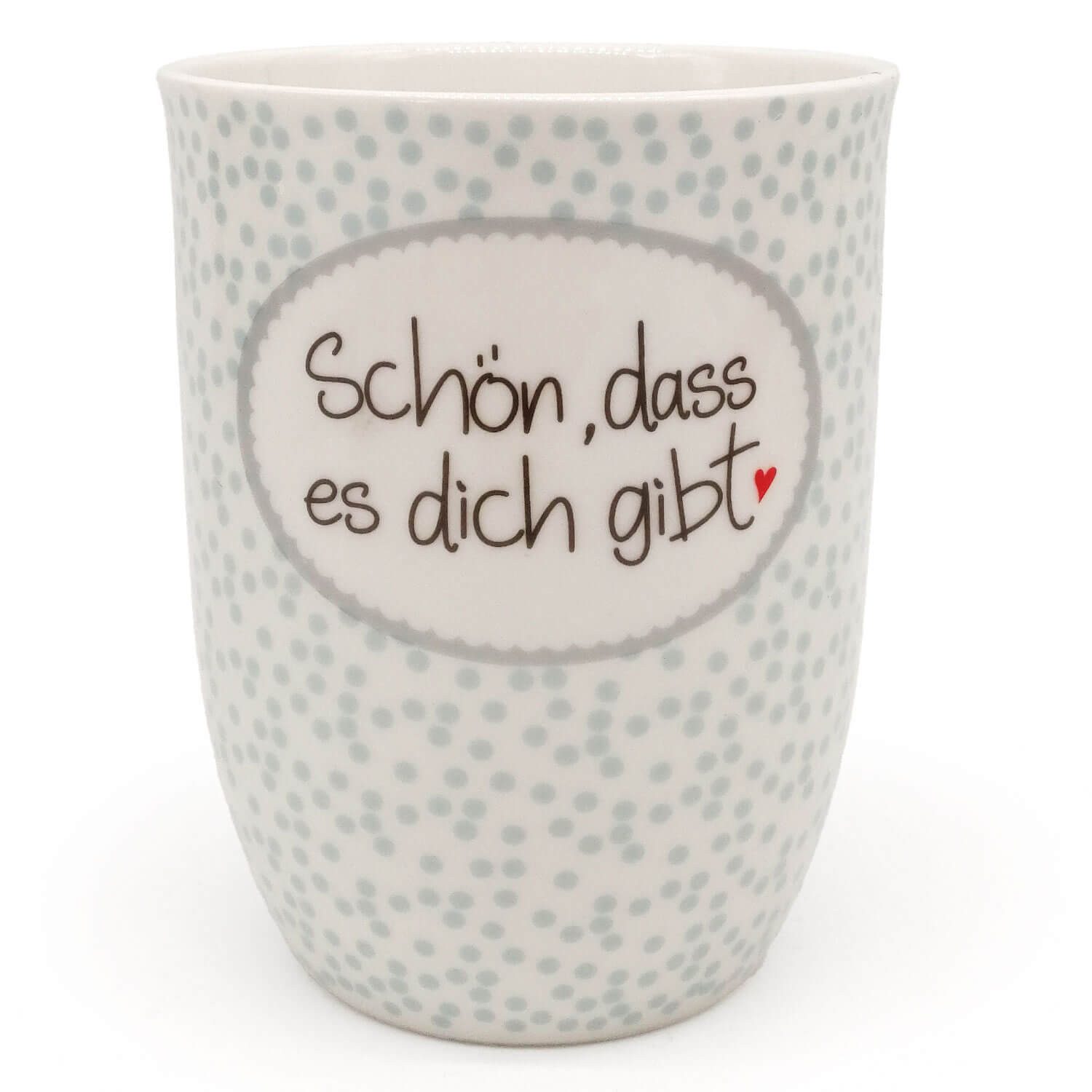 MEA LIVING Tasse Henkelbecher 500 ml mit Spruch "Schön, dass es dich gibt" Porzellan