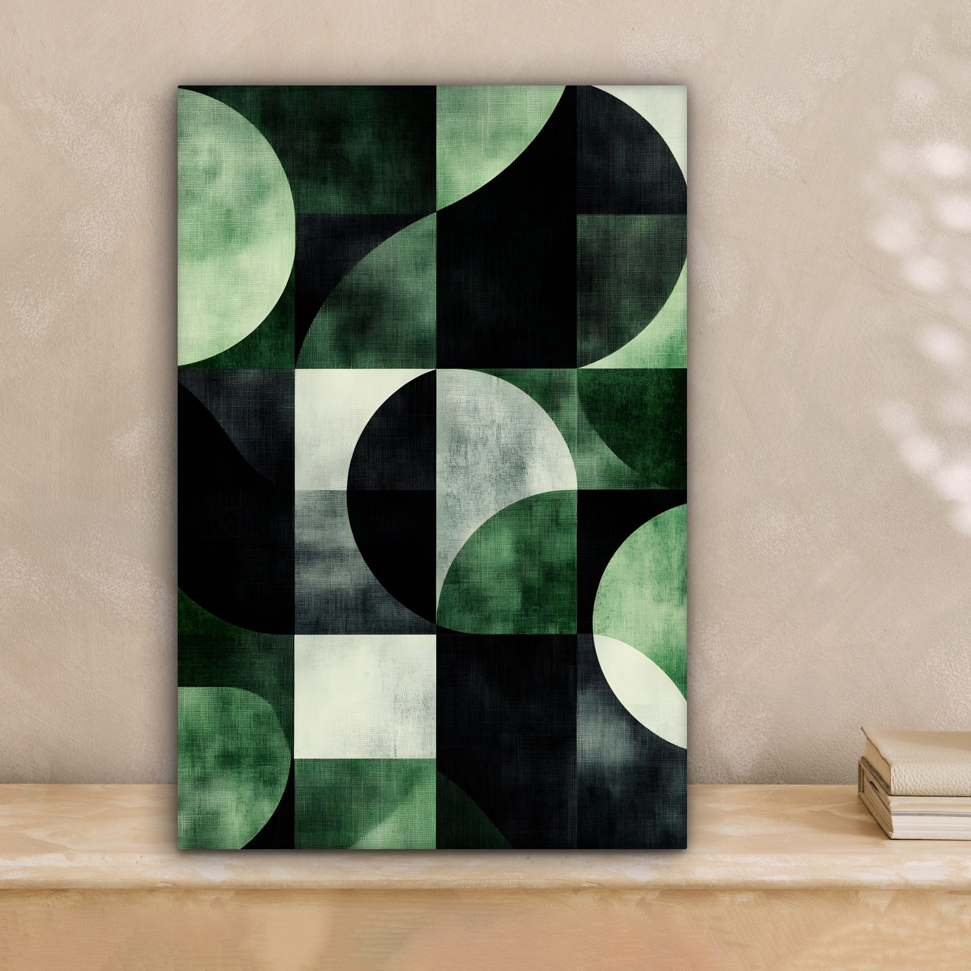 OneMillionCanvasses® Leinwandbild Abstrakt - Grün - Formen, Fotodruck (1 St günstig online kaufen