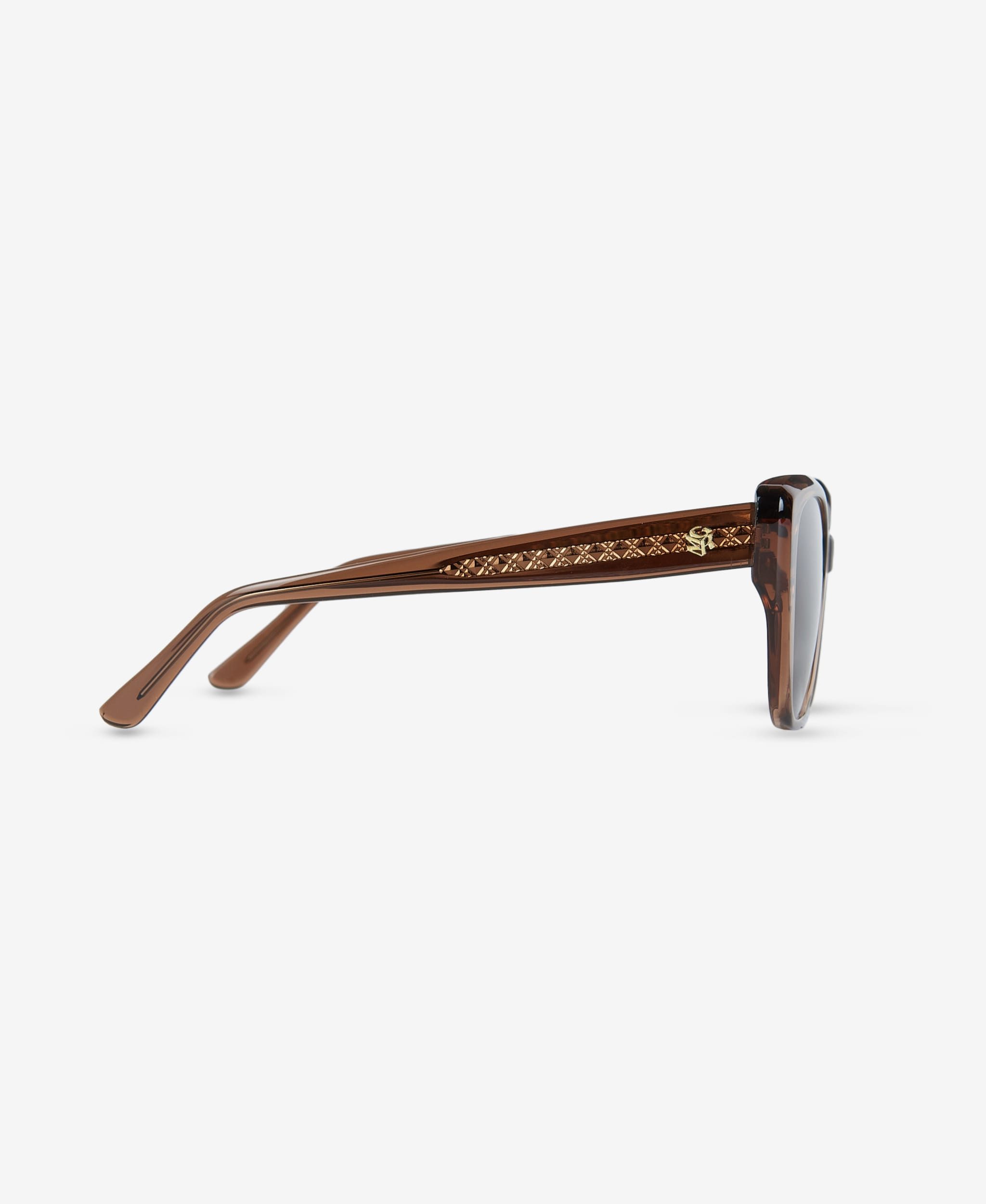 GLAMIRA Sonnenbrille Schmetterlingsförmige Glänzend Braune Damensonnenbrille (1-St) mit polarisierten Linsen
