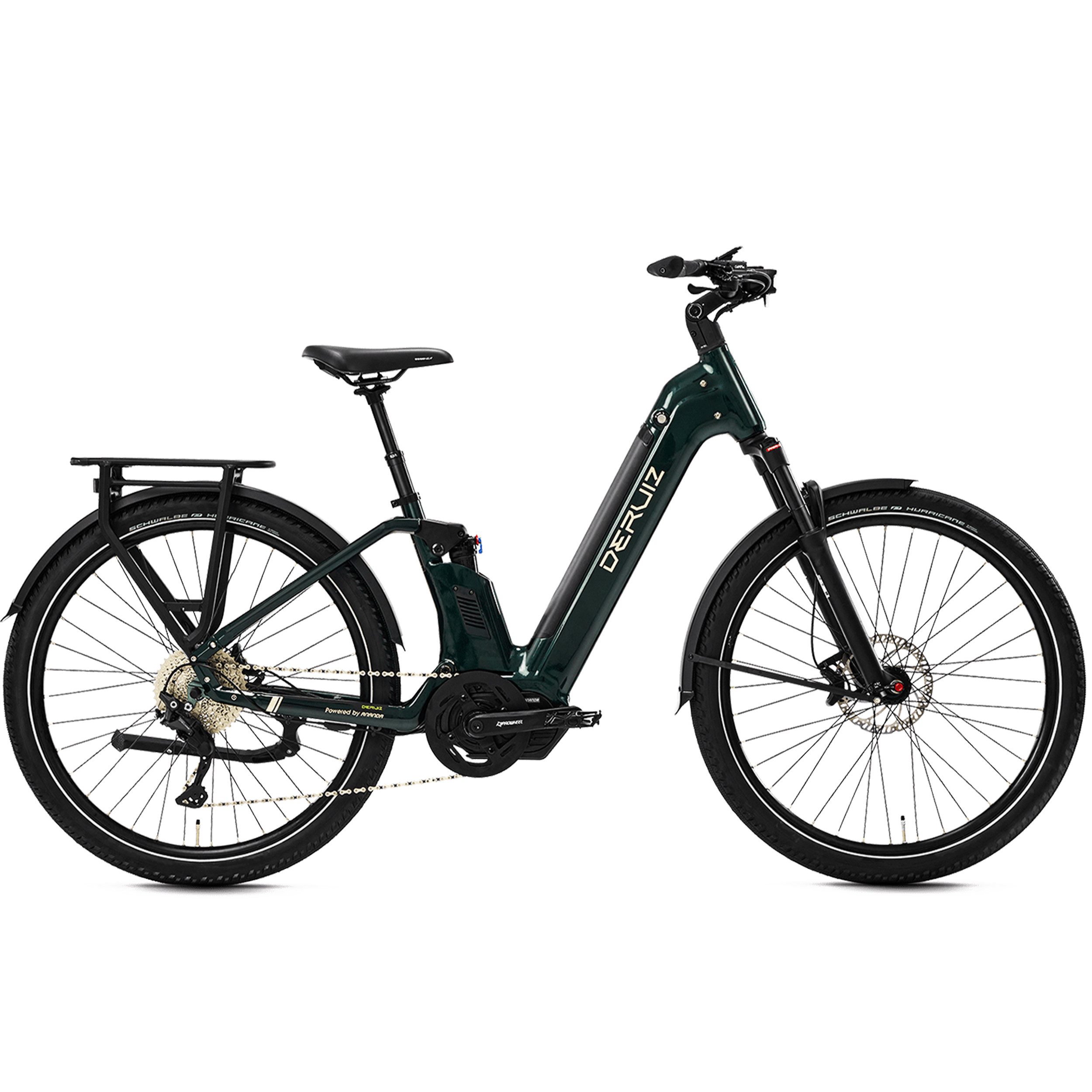 DERUIZ E-Bike Trekkingrad SUV für damen herren 28 ZOLL Cityrad Pedelec bis zu 160km, 10 Gang SHIMANO SHIMANO Deore 11-42Z Schaltwerk, Mittelmotor, 644 Wh, 48V großer Kapazität, Stadt- und Geländetauglich