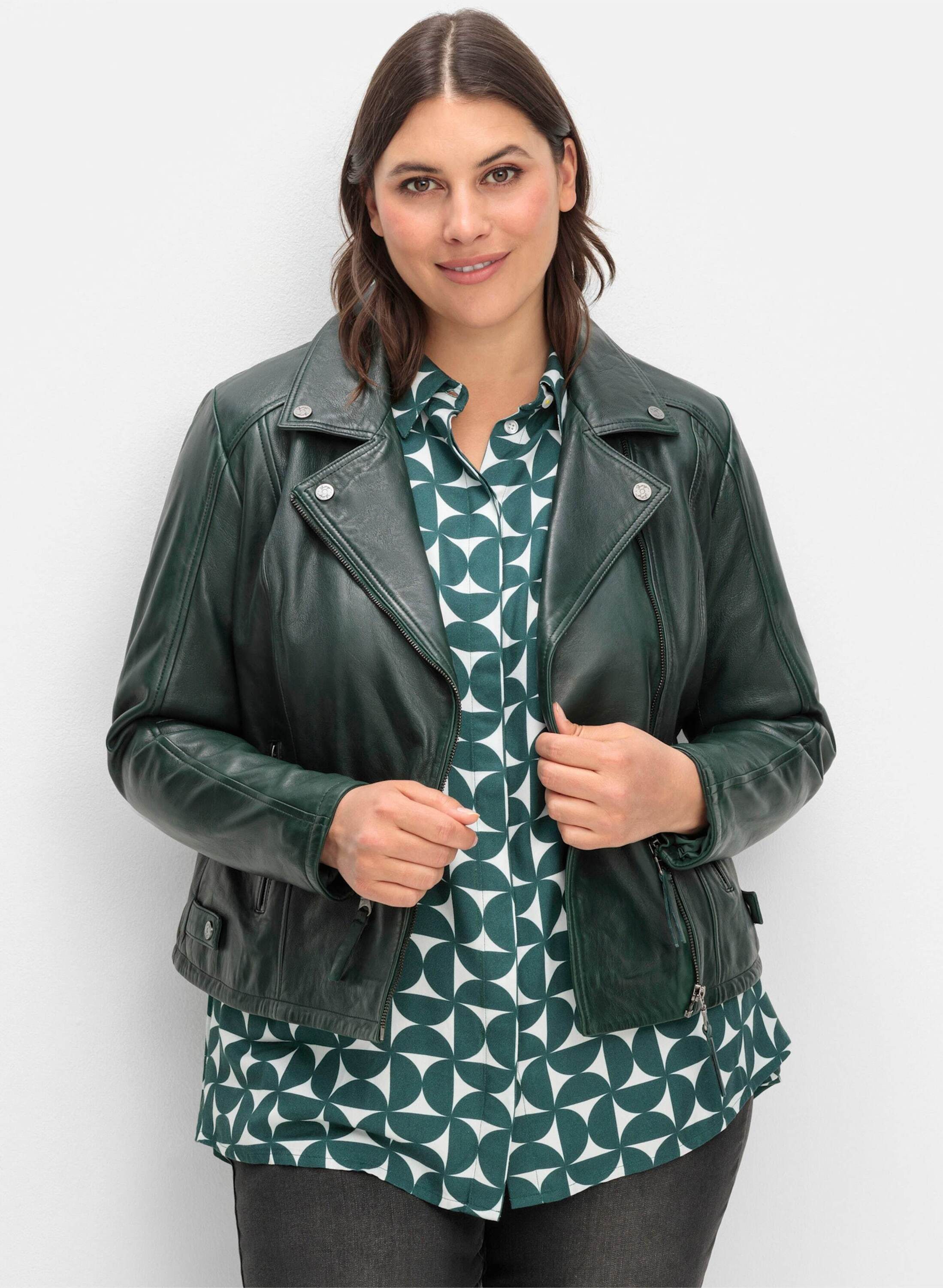 Allwetterjacke Leder-Jacke Langarm