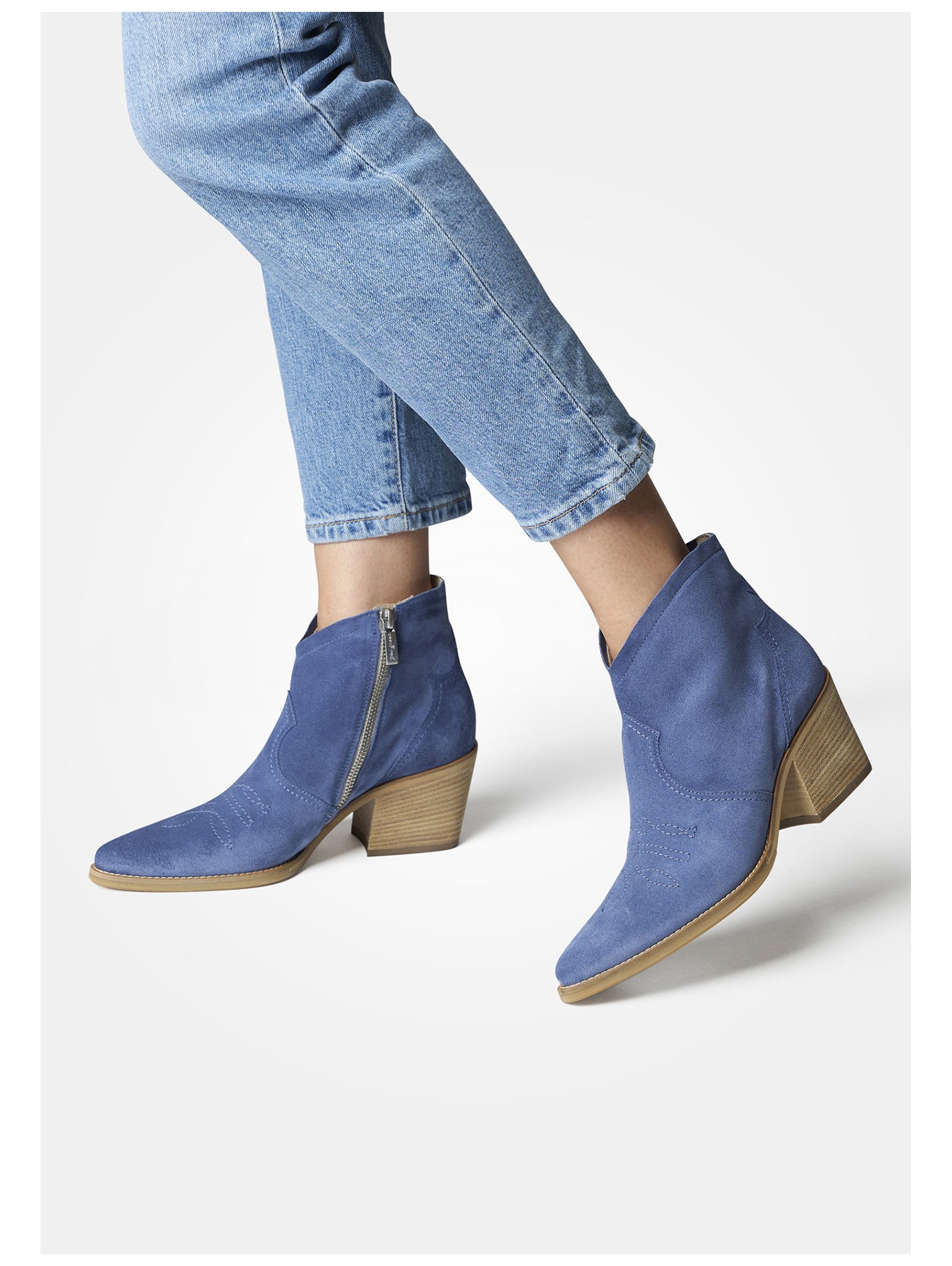 Paul Green Paul Green Stiefelette Veloursleder Bikerboots