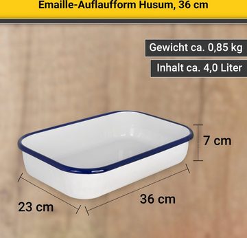 Krüger Auflaufform Husum, Emaille, 36 cm