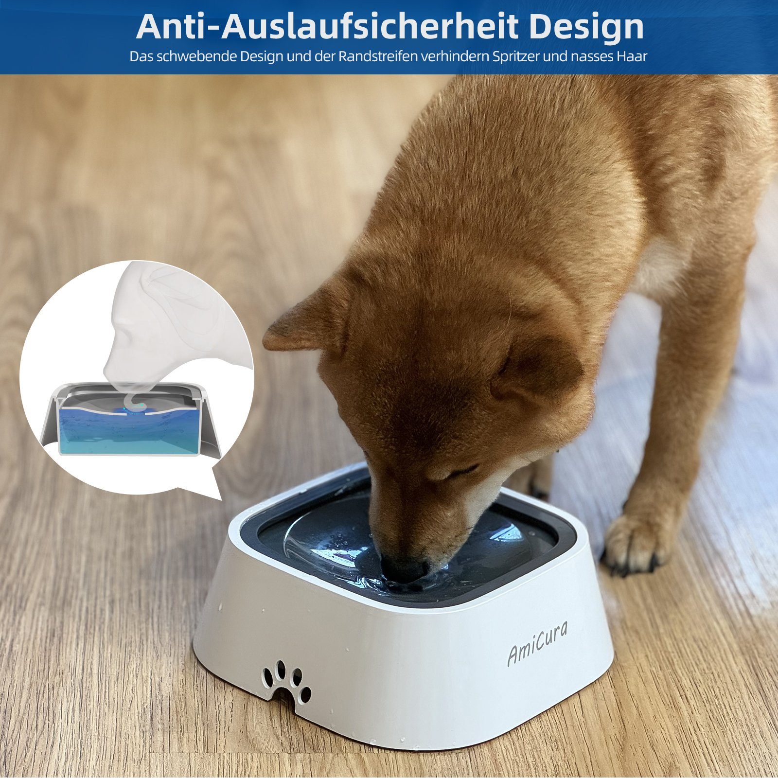 AmiCura Napf trinkbrunnen für katze, Auslaufsicherer günstig online kaufen