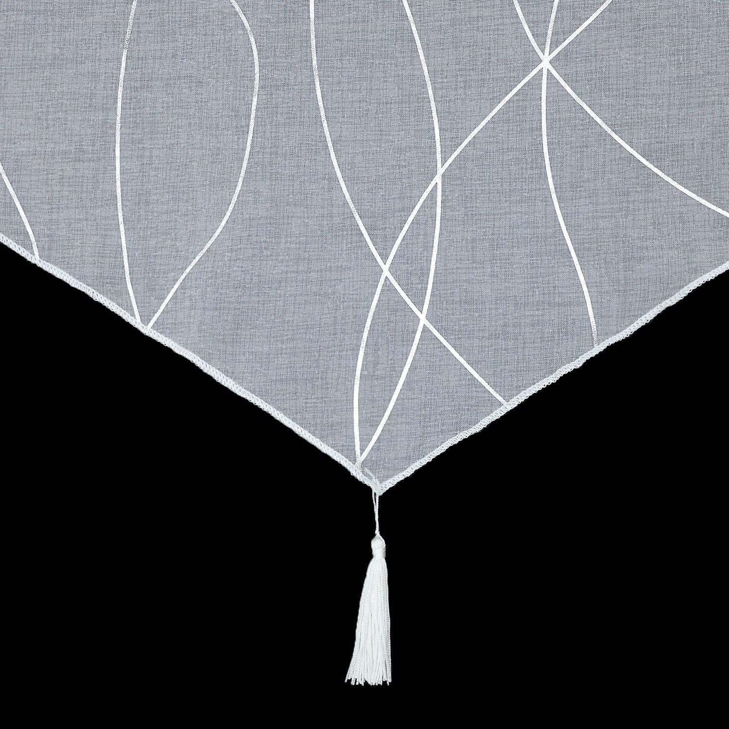 Joyswahl Panneaux (1 St), Stangendurchzug, transparent, Voile Scheibengardine Kurzstores Türgardine mit Quaste