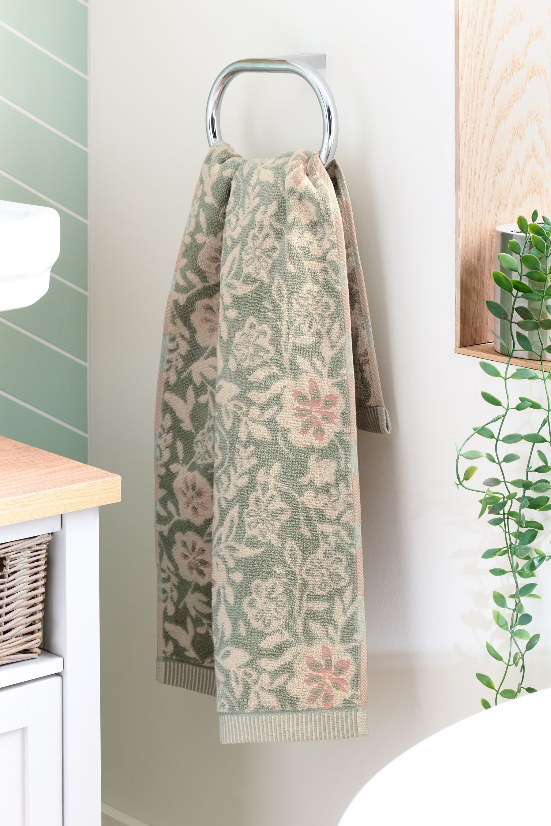 Next Handtuch Handtuch aus 100 % Baumwolle Blumenmuster, (1-St)