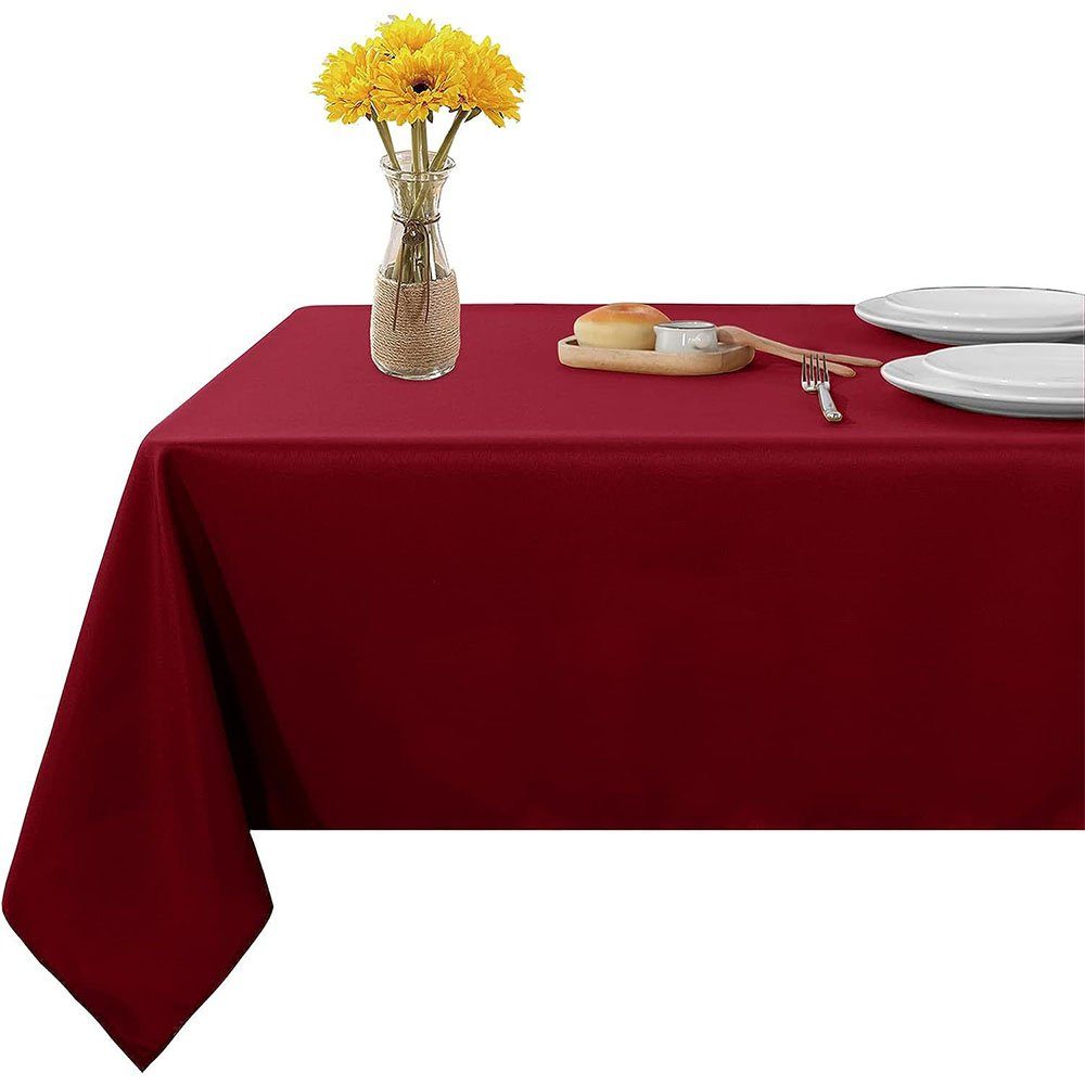 FELIXLEO Tischdecke Tischdecke Wasserabweisend Rechteckige Abwaschbar Rot 60*60 cm