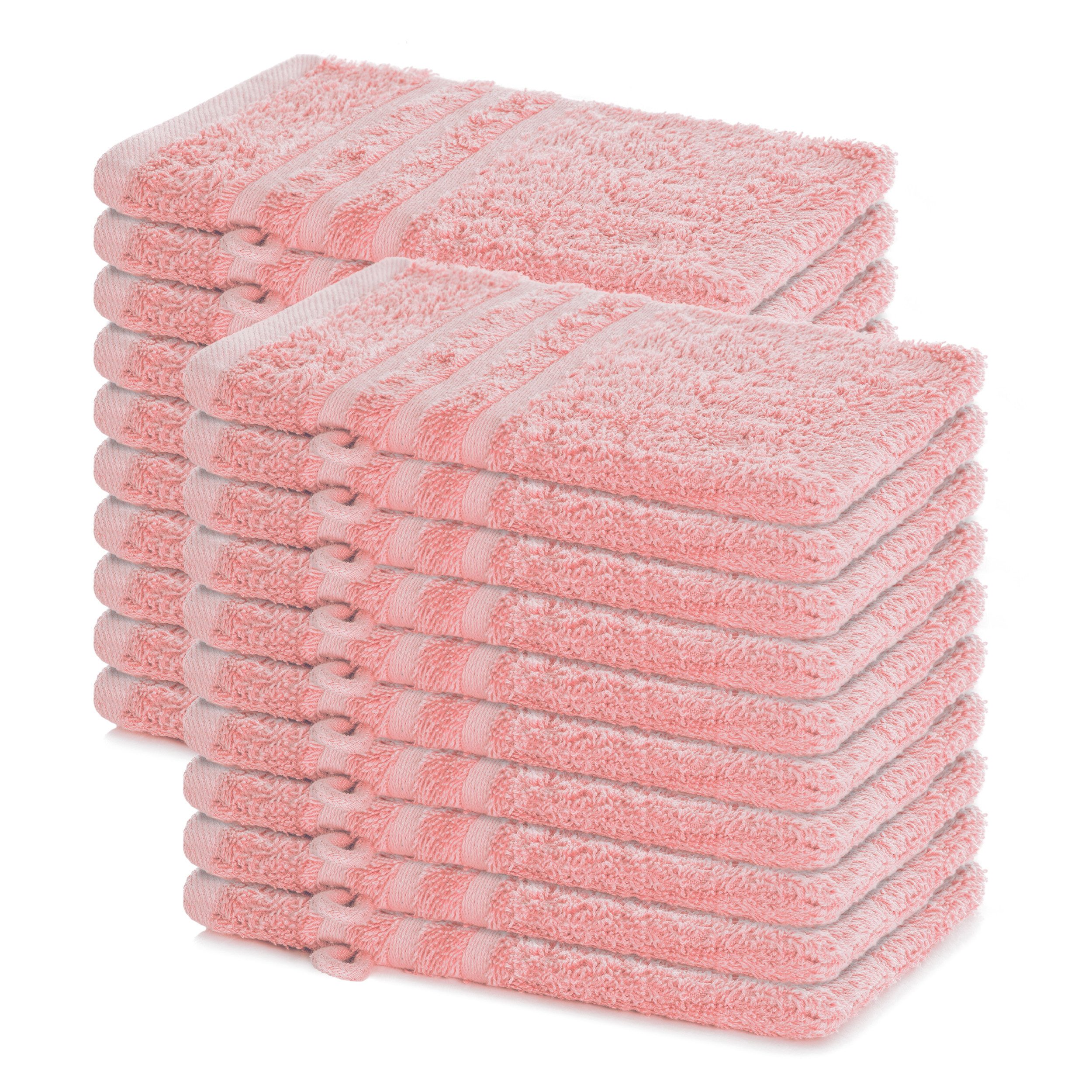 Lavea Waschhandschuh 20er Set Waschhandschuhe, 15 x 21 cm, Elena-Frottierserie, Waschlappen, (20-St), 500 g/m² Frottier, weich & saugstark, pflegeleicht