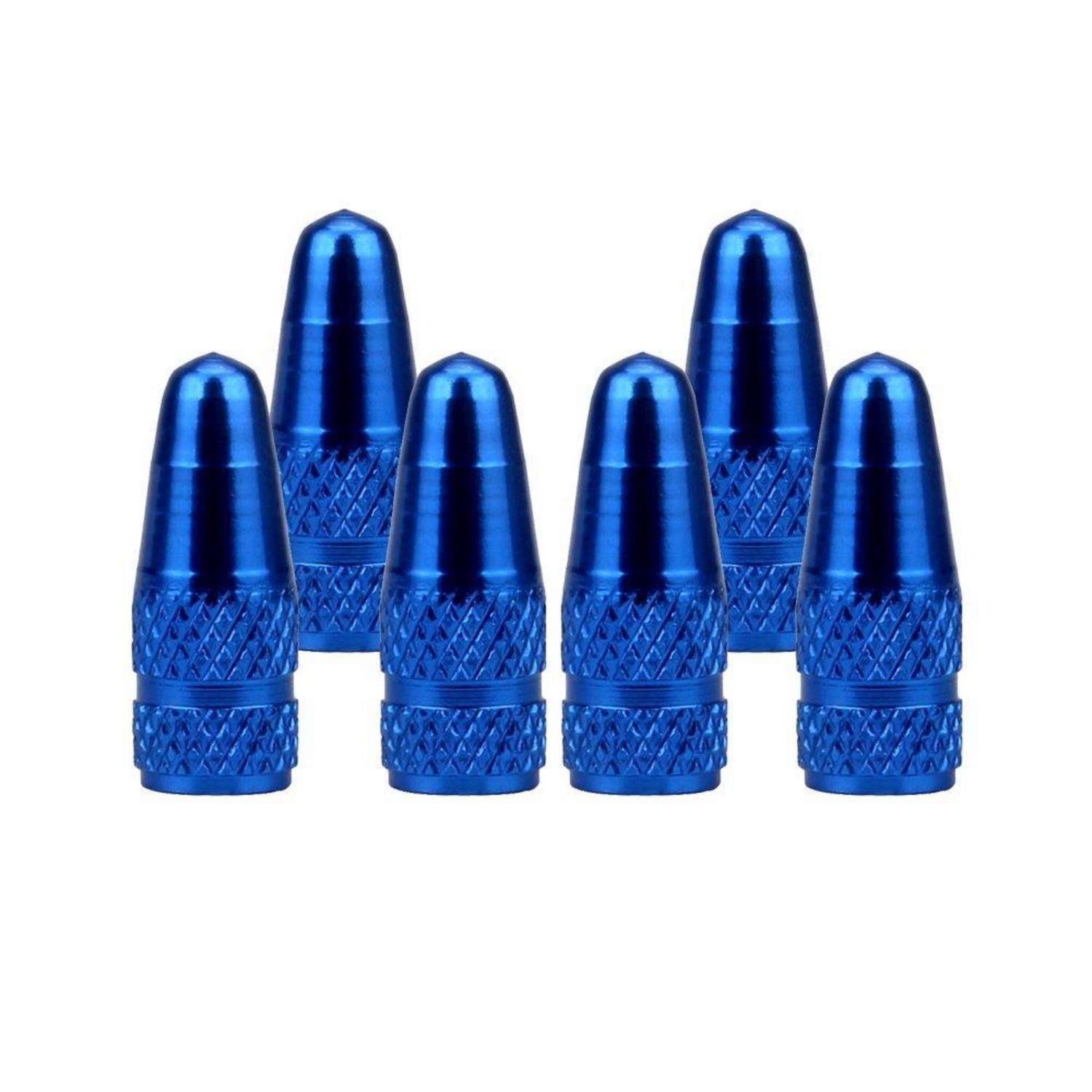 LuxusKollektion Ventilkappe Ventilkappen Französisch Aluminiumlegierung 6er Set Bike Blau