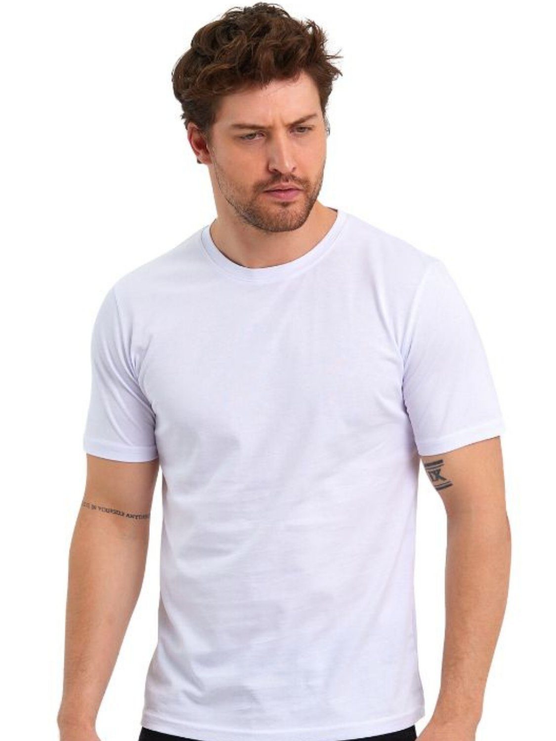 COMEOR T-Shirt Herren Basic Футболки Baumwolle (Packung, 1-tlg) mit gerader Ärmel Abschluss