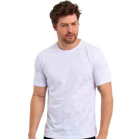COMEOR T-Shirt Herren Basic T-Shirts Baumwolle (Packung, 1-tlg) mit gerader Ärmel Abschluss