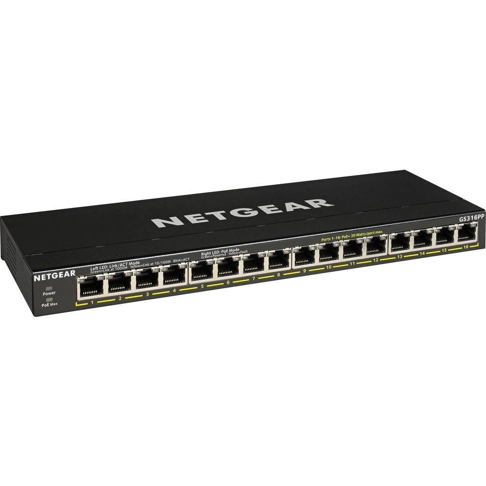 GS316P 16-Port - Netzwerk - NETGEAR Switch schwarz Switch Netzwerk-Switch