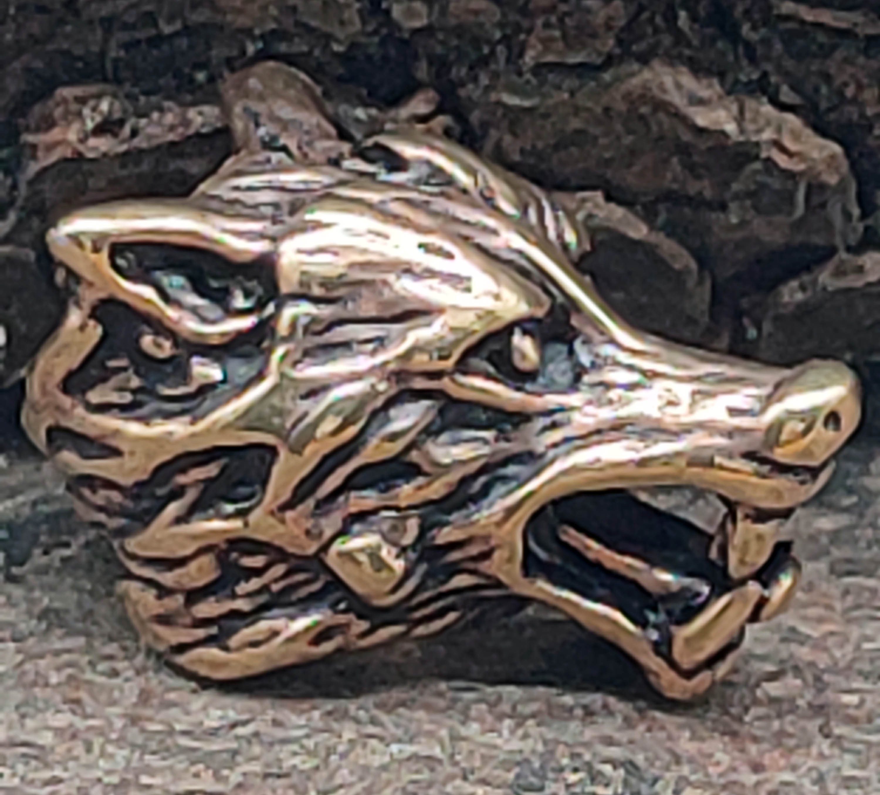 Kiss of Leather Diadem Bartperle Haarperle Bronze Wolf Wolfskopf Haar Bart Bartschmuck