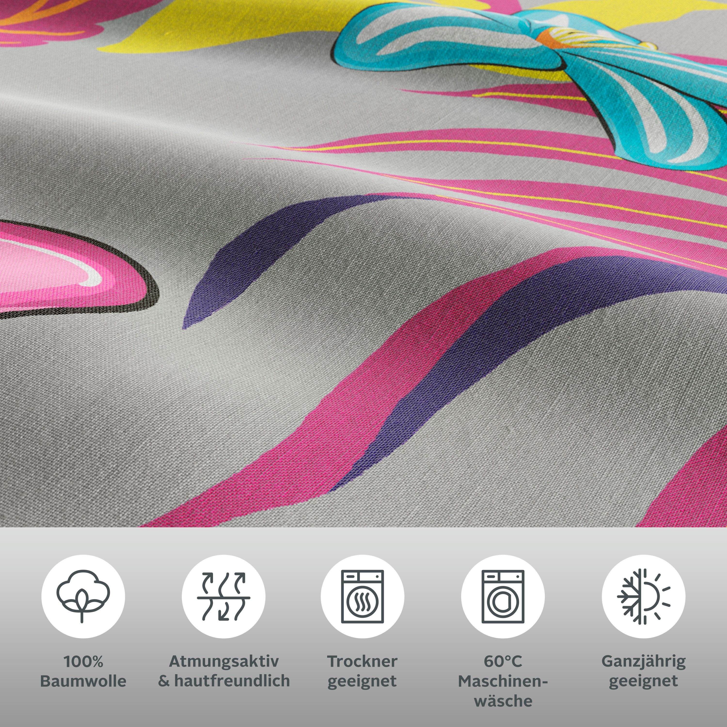 OTTO home Bettwäsche Physalis, Linon, 2 teilig, in Gr. 135x200 oder 155x220 cm, 100% Baumwolle, mehrere Designs